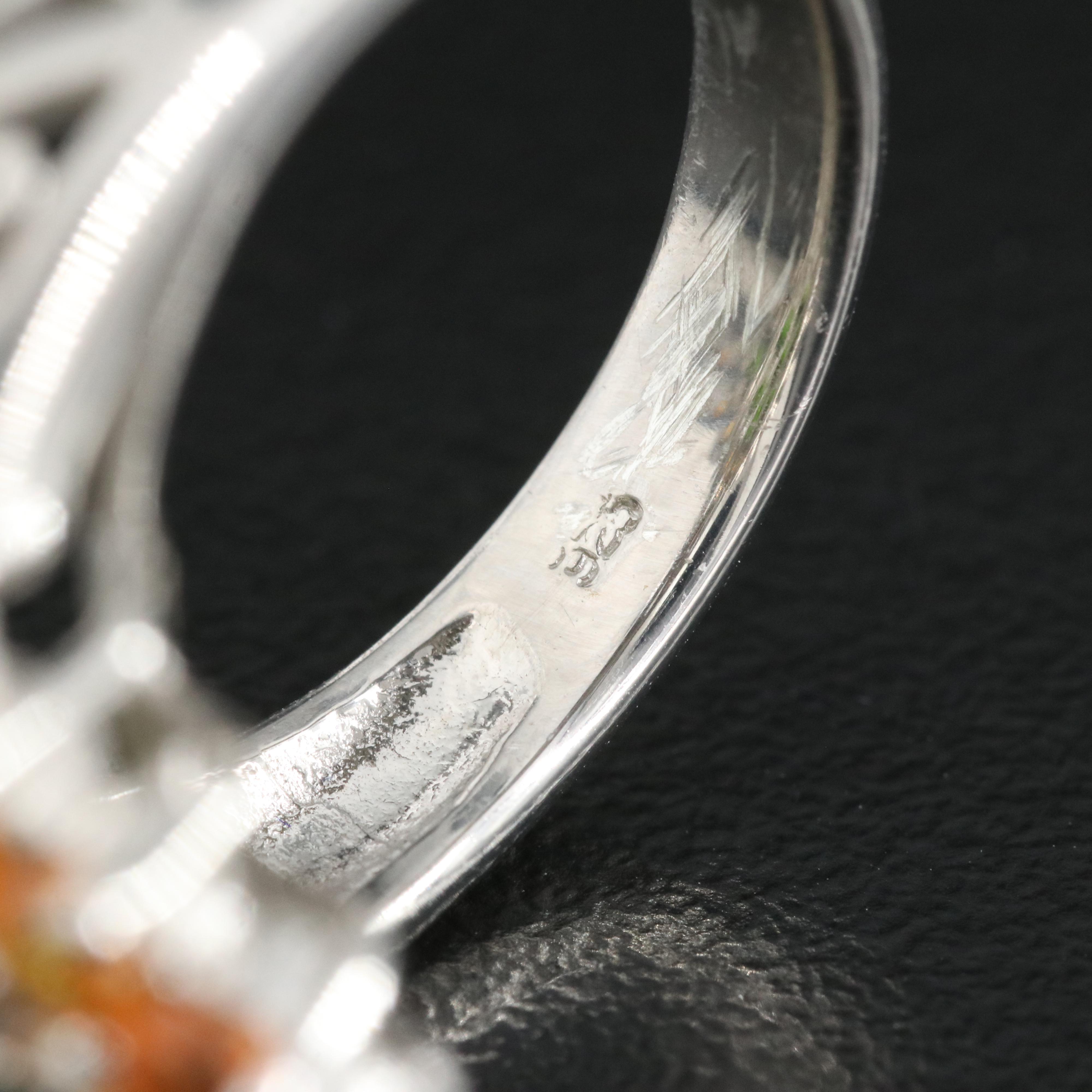 Sterling Diopside and Sapphire Ring