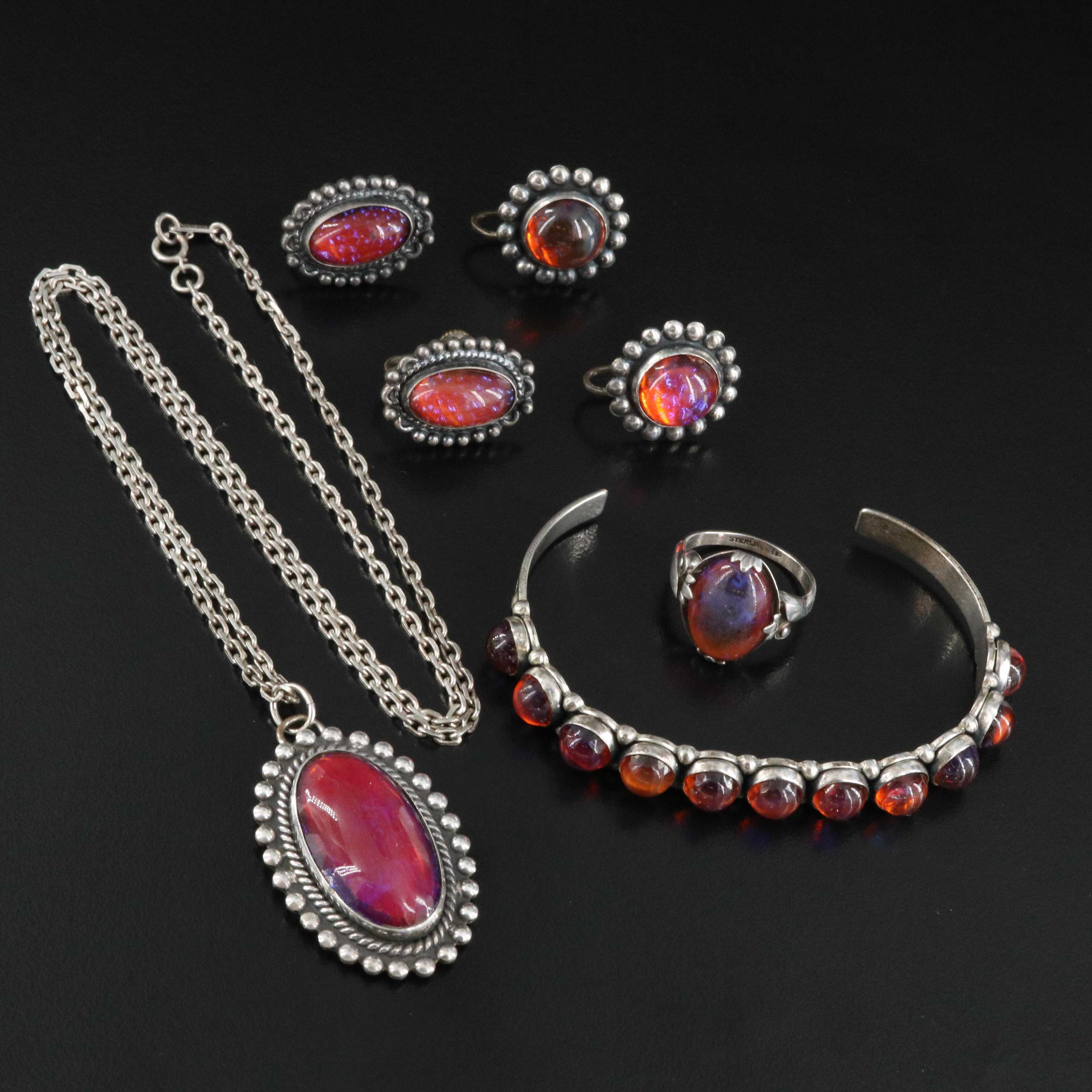 Vintage Dragon's Breath Grouping Including Sterling and Fine Silver