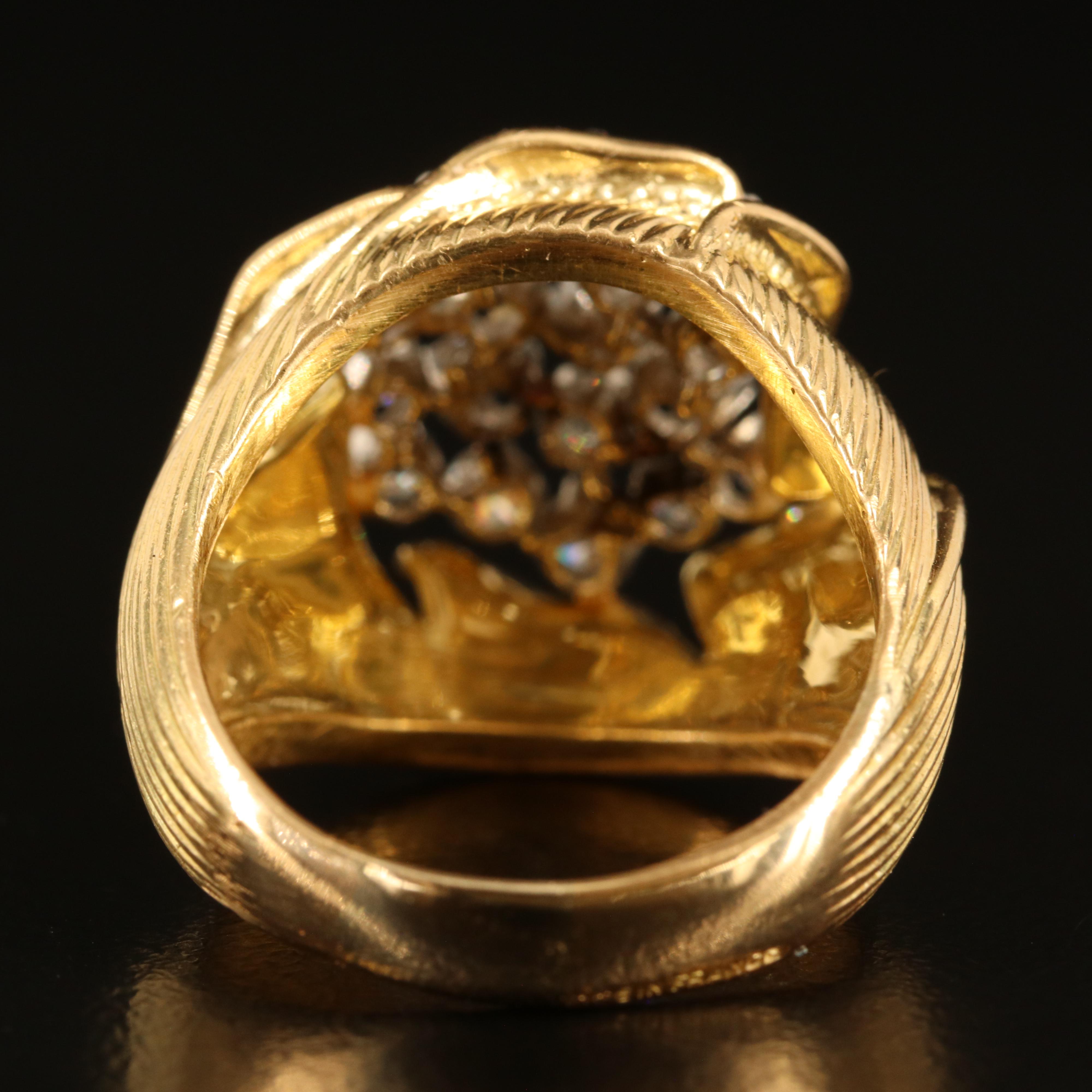 18K 0.98 CTW Diamond Flower Ring