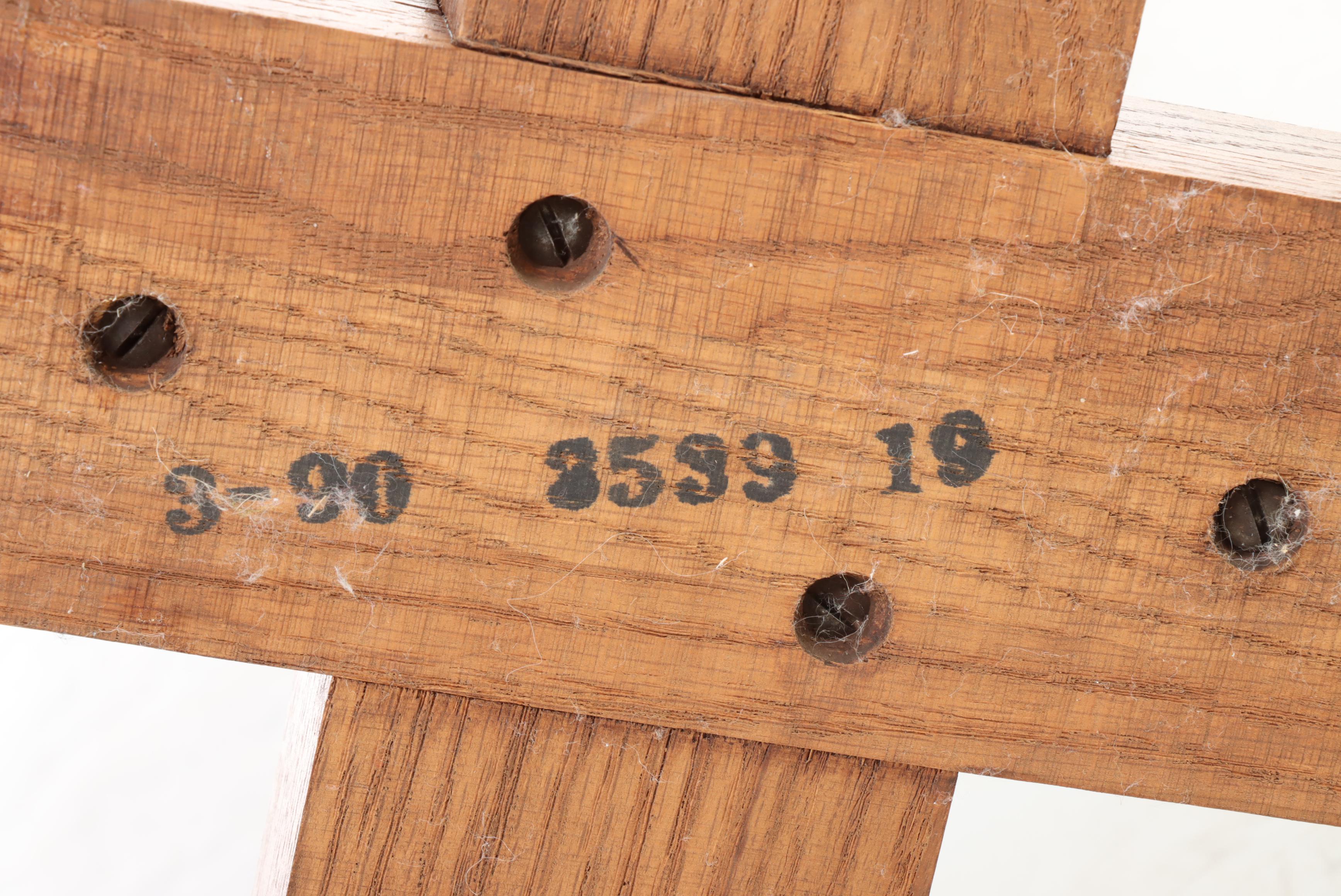 American Colonial Style Oak Hall Tree, Late 20th Century