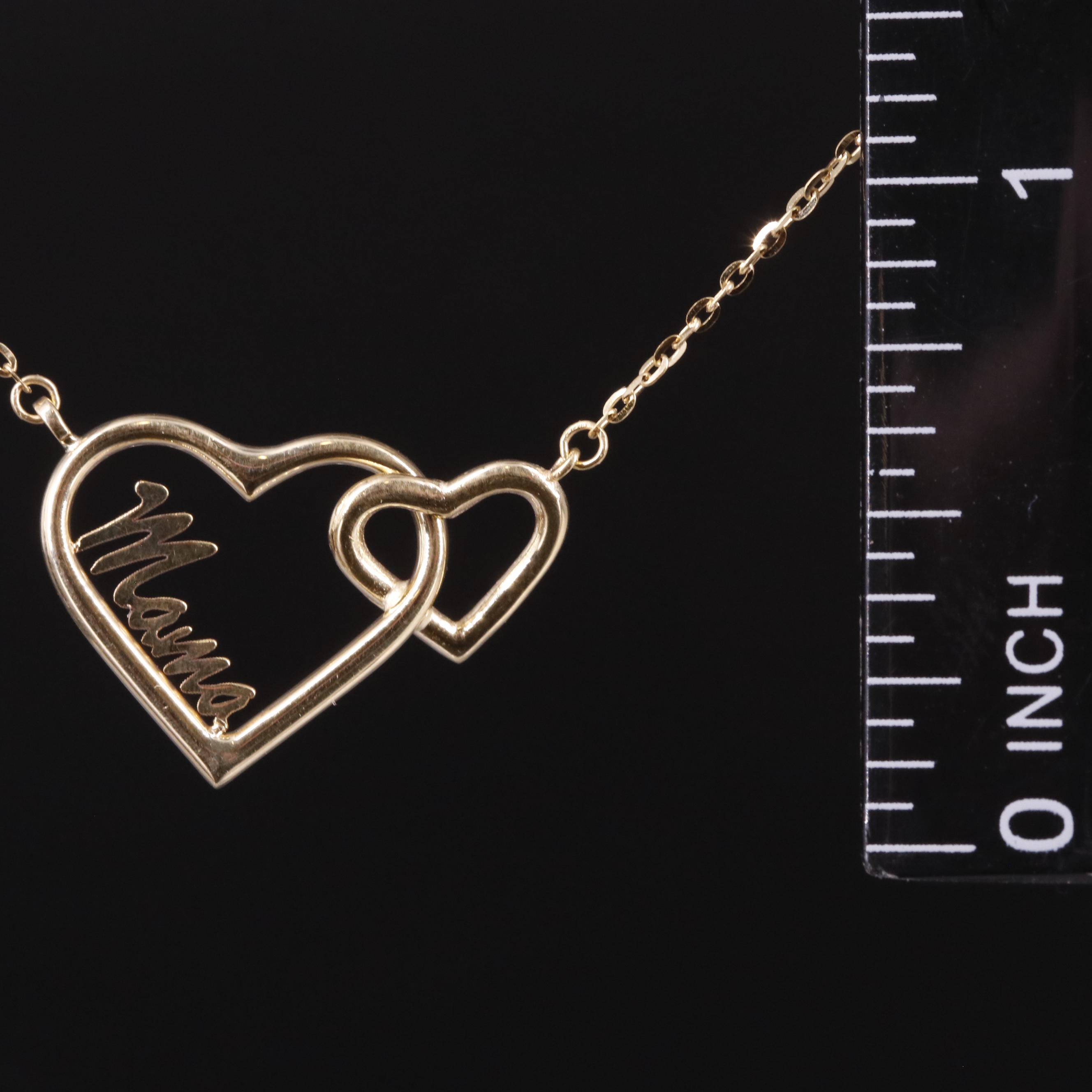 10K "Mama" and Heart Necklace