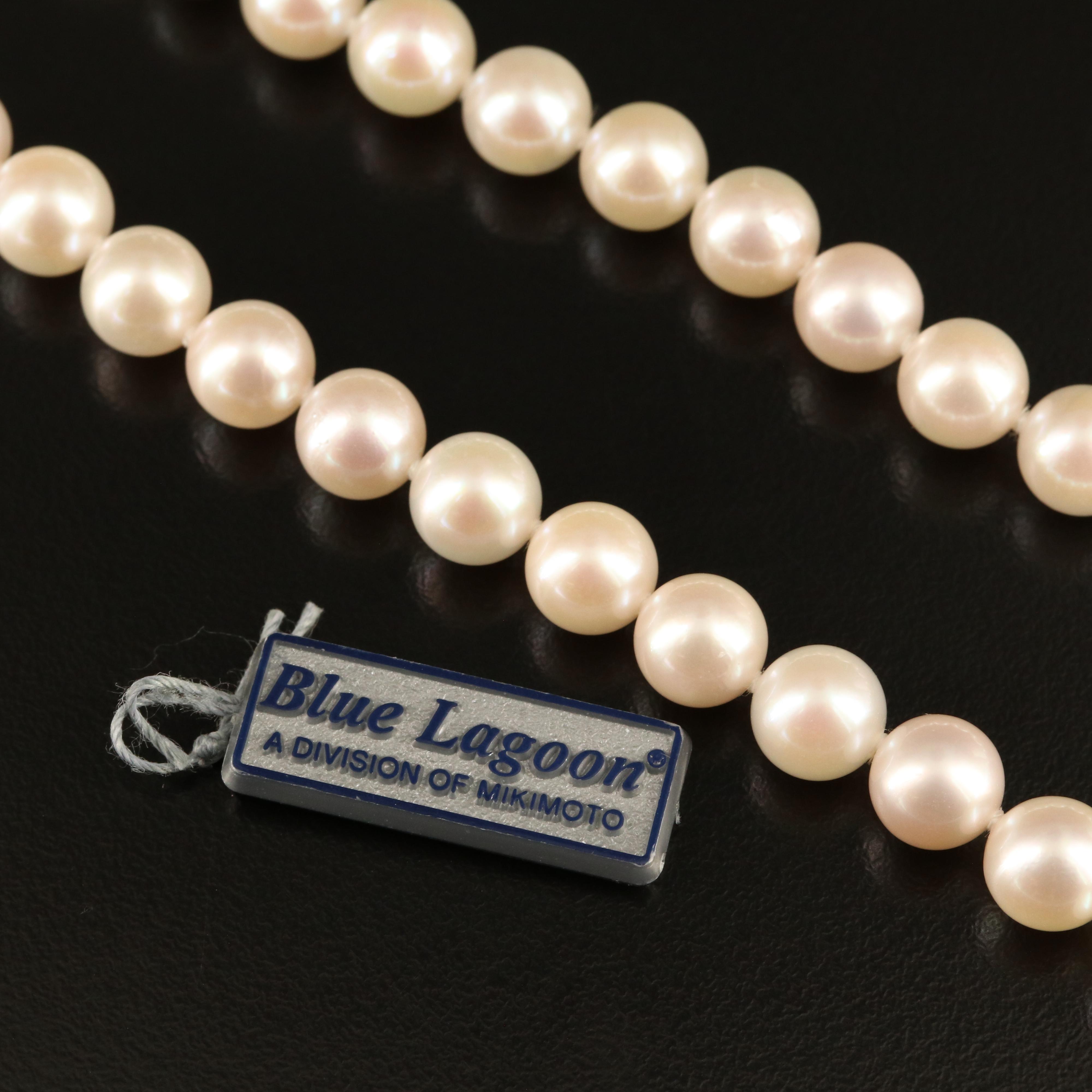 Blue Lagoon by Mikimoto Pearl Necklace with 14K Clasp