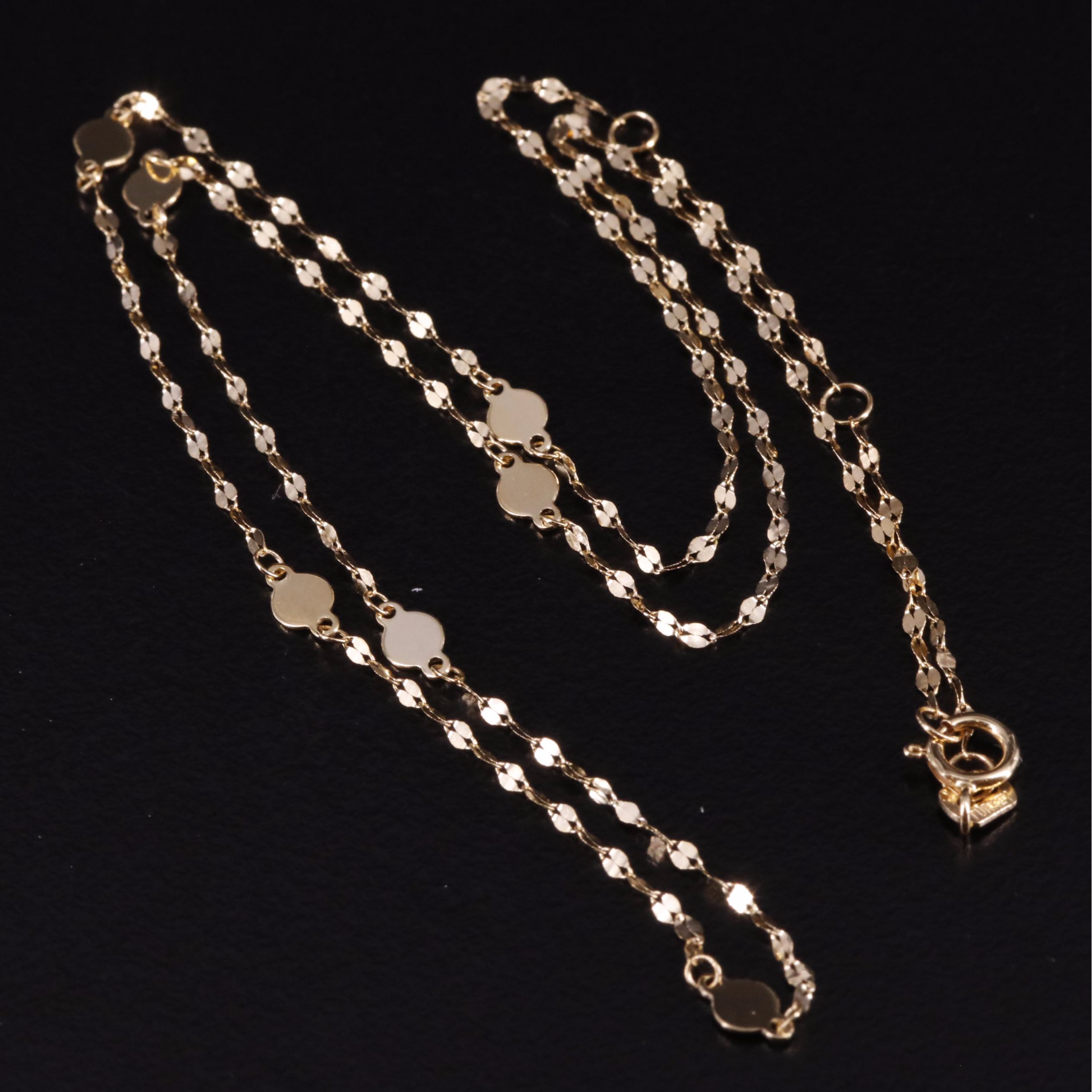 10K Mirror Chain Necklace