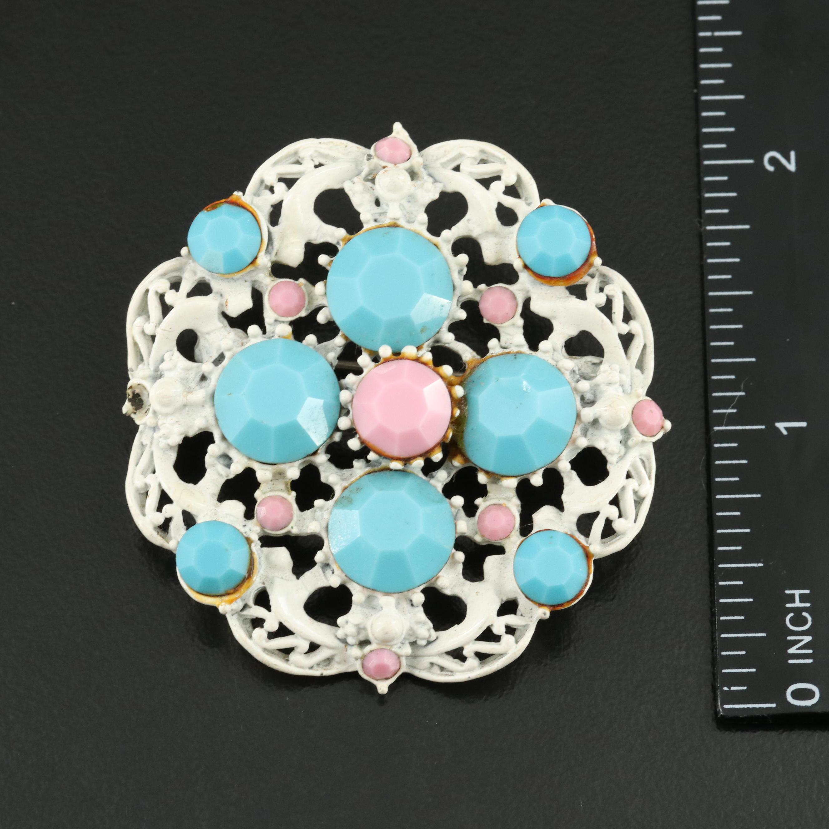 Vintage Summertime Earrings and Brooch Grouping