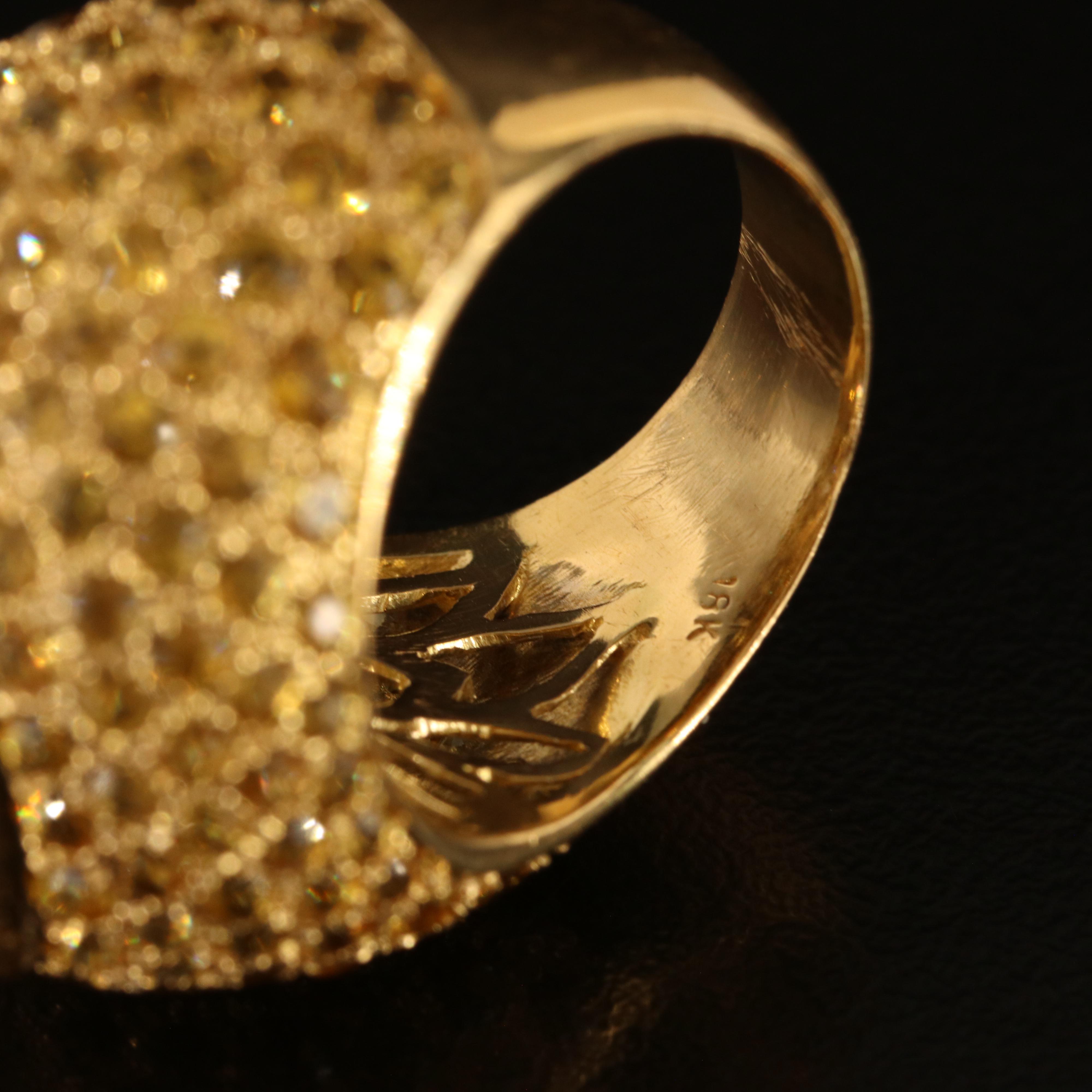 18K Citrine and Pavé Yellow Sapphire Bombé Ring