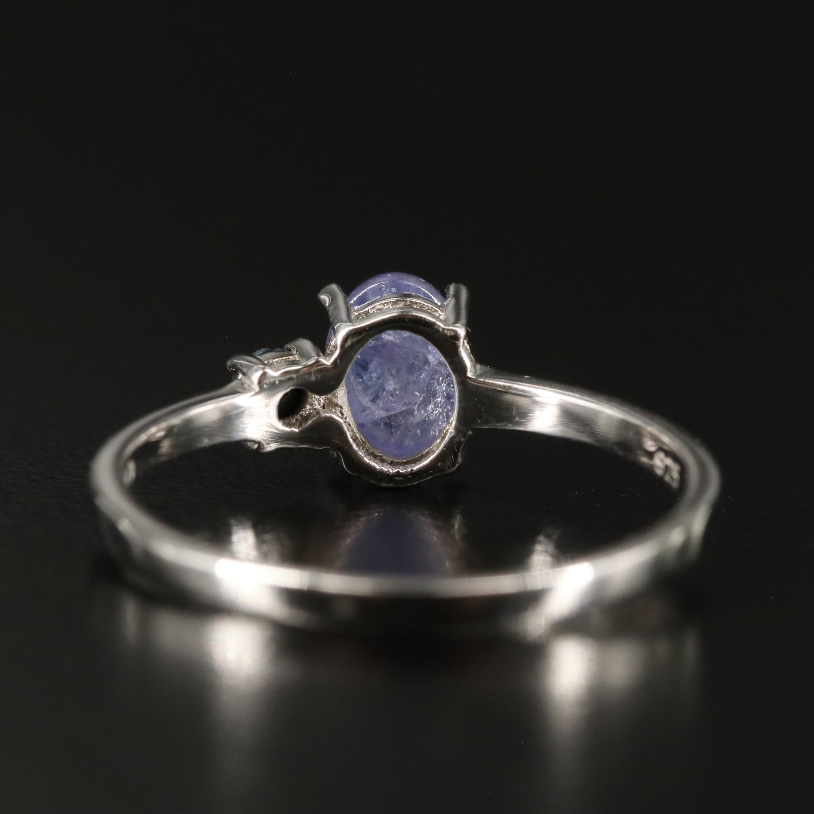 Sterling Tanzanite and Sapphire Ring