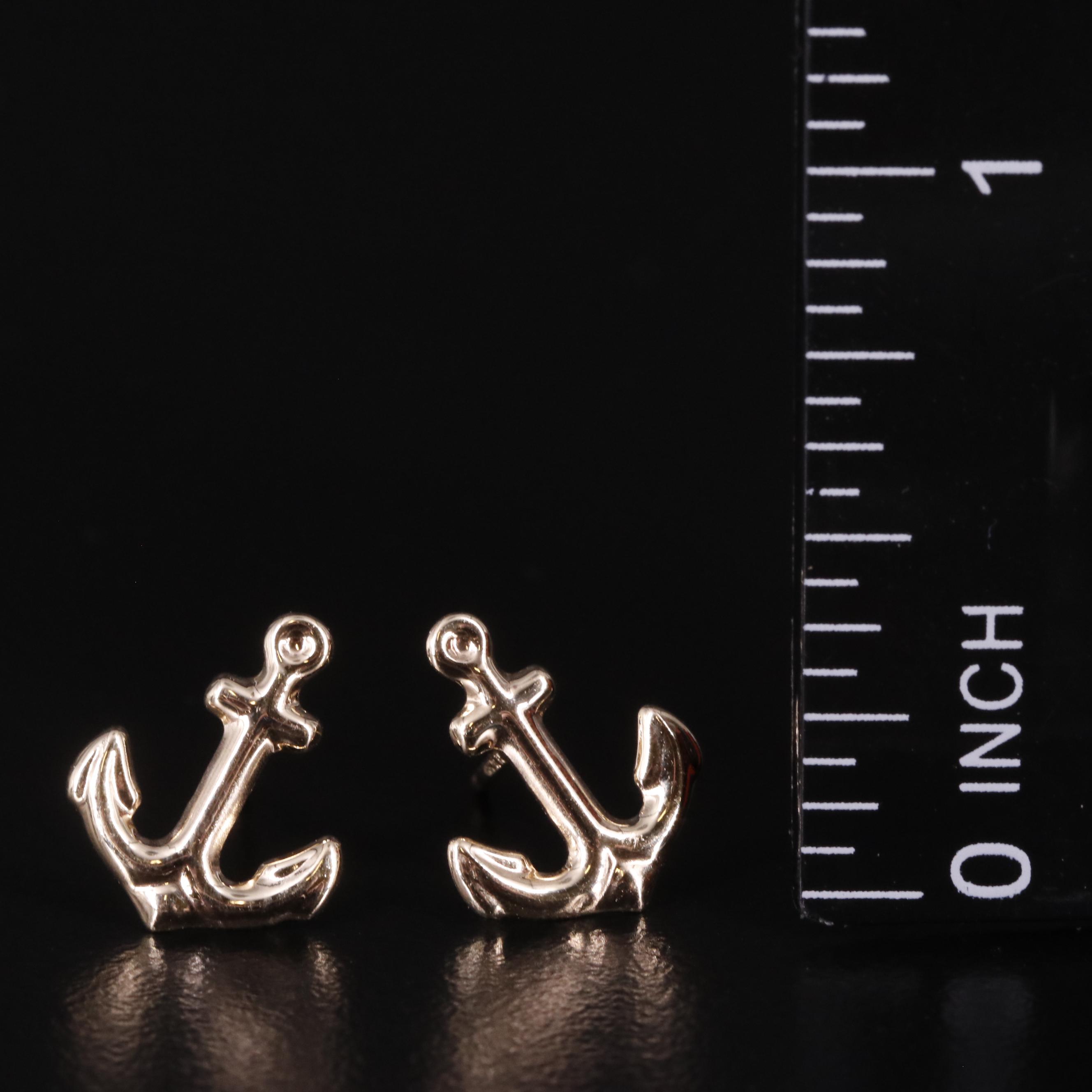 10K Anchor Stud Earrings