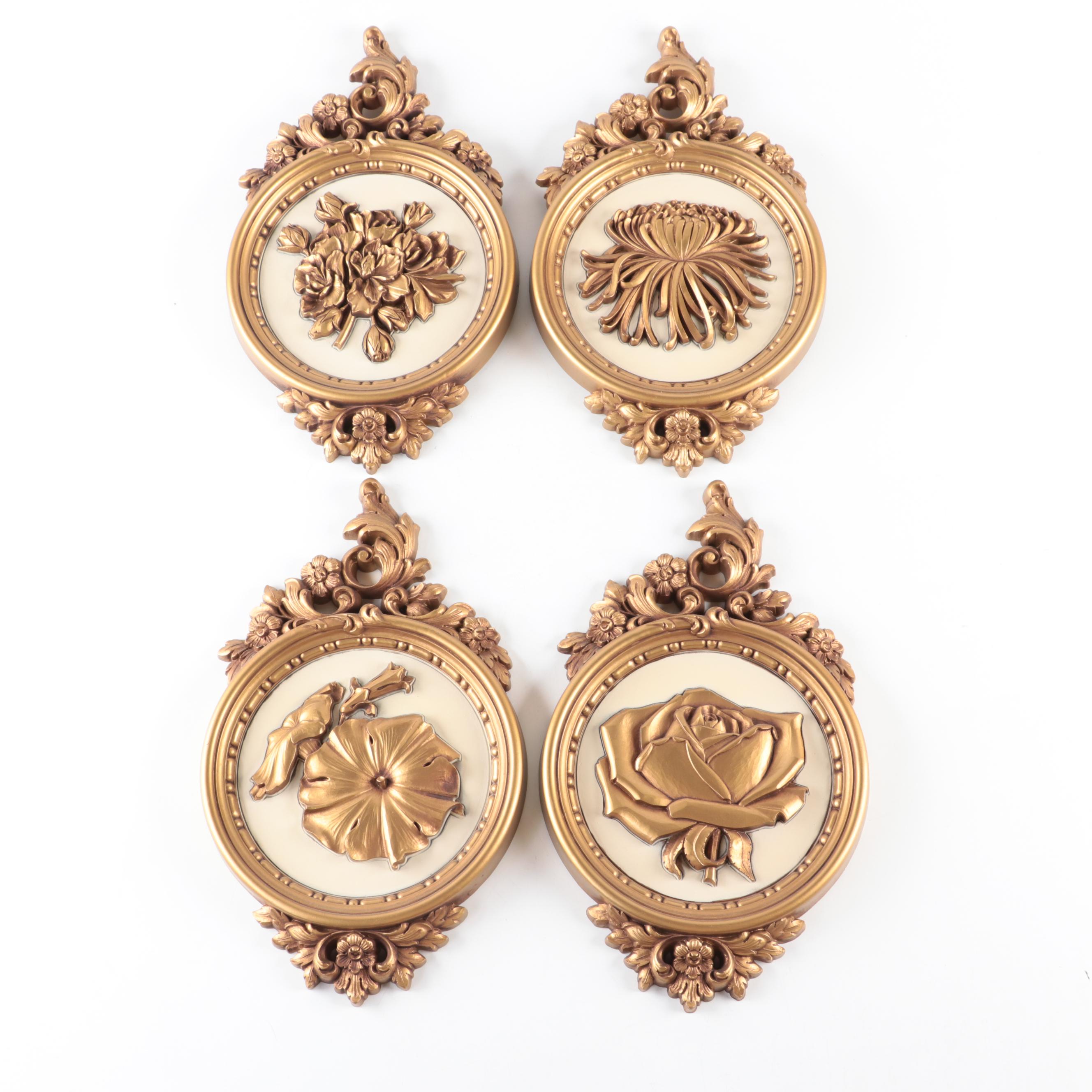 Syroco and Other Gold-Finish Plastic Wall Decorations