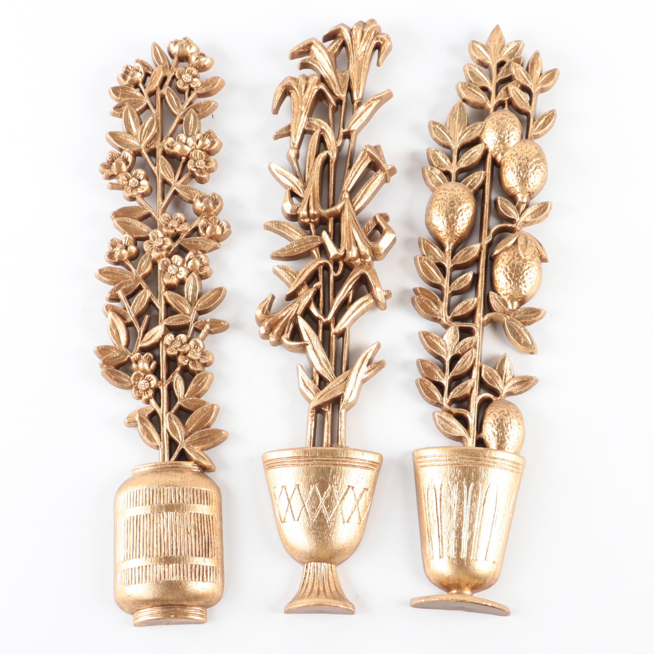 Syroco and Other Gold-Finish Plastic Wall Decorations