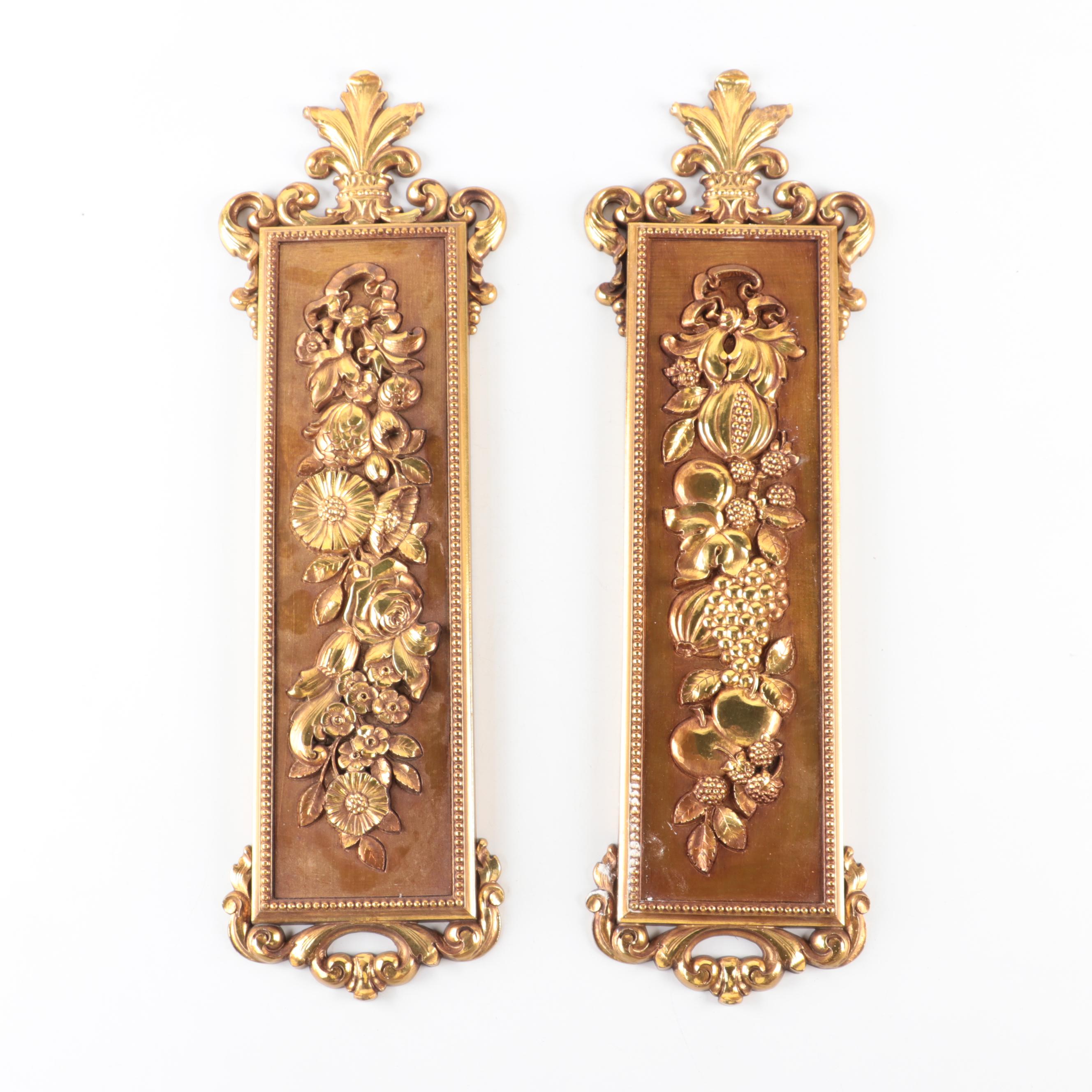 Syroco and Other Gold-Finish Plastic Wall Decorations