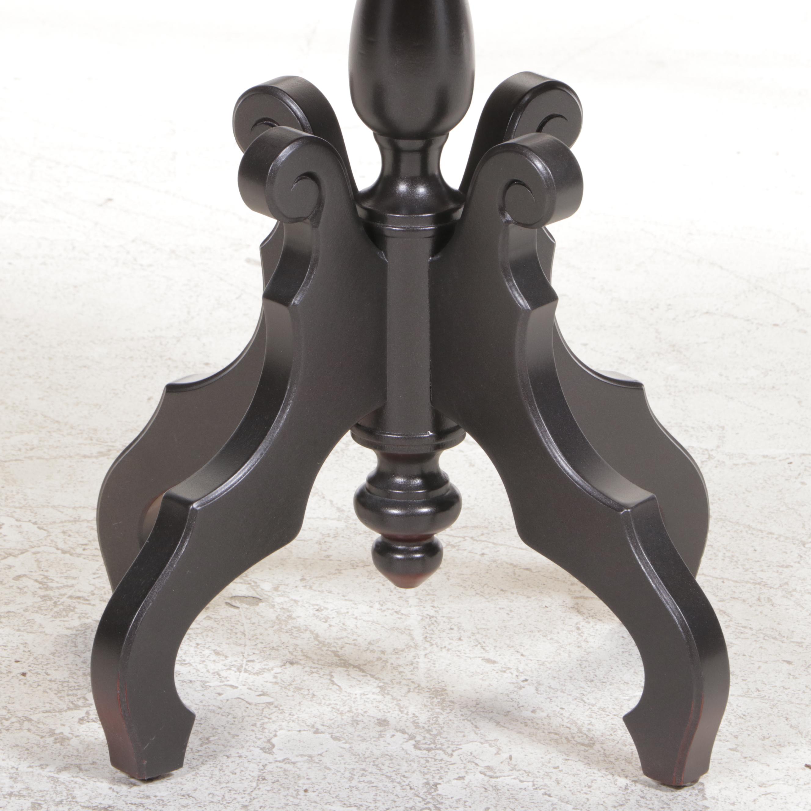 Victorian Style Painted Mahogany and Marble Top Side Table, Late 20th Century