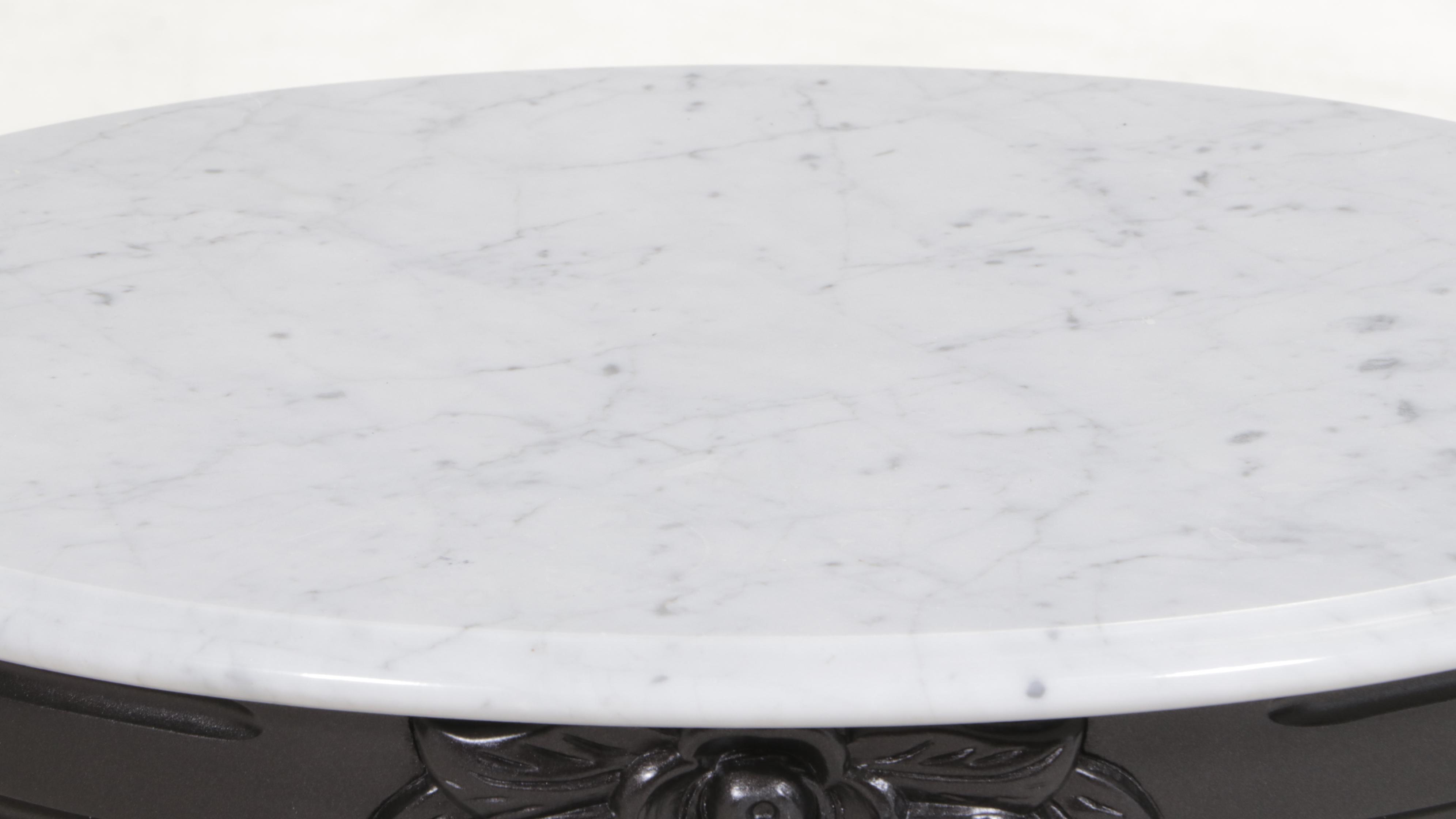 Victorian Style Painted Mahogany and Marble Top Side Table, Late 20th Century