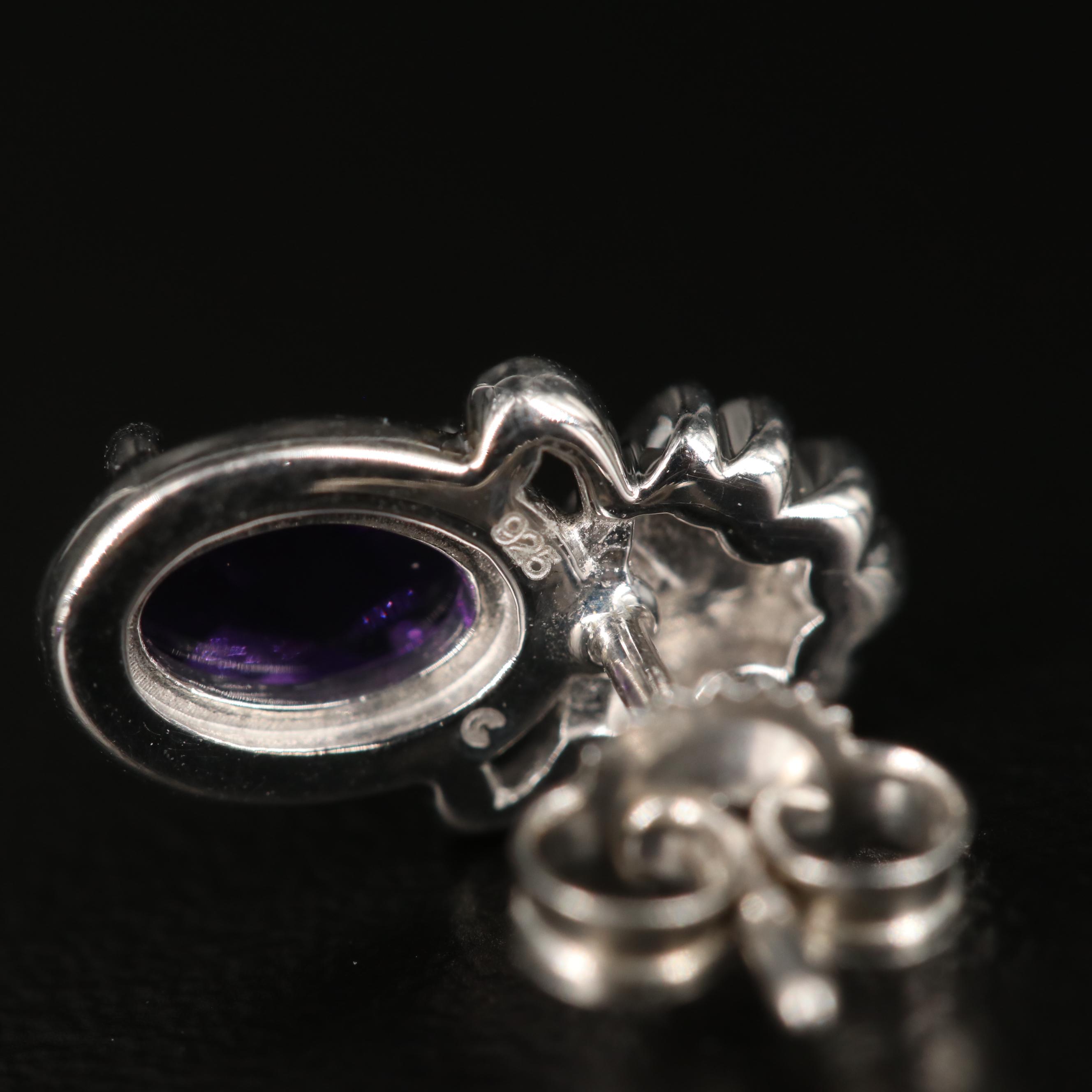 Sterling Amethyst Stud Earrings