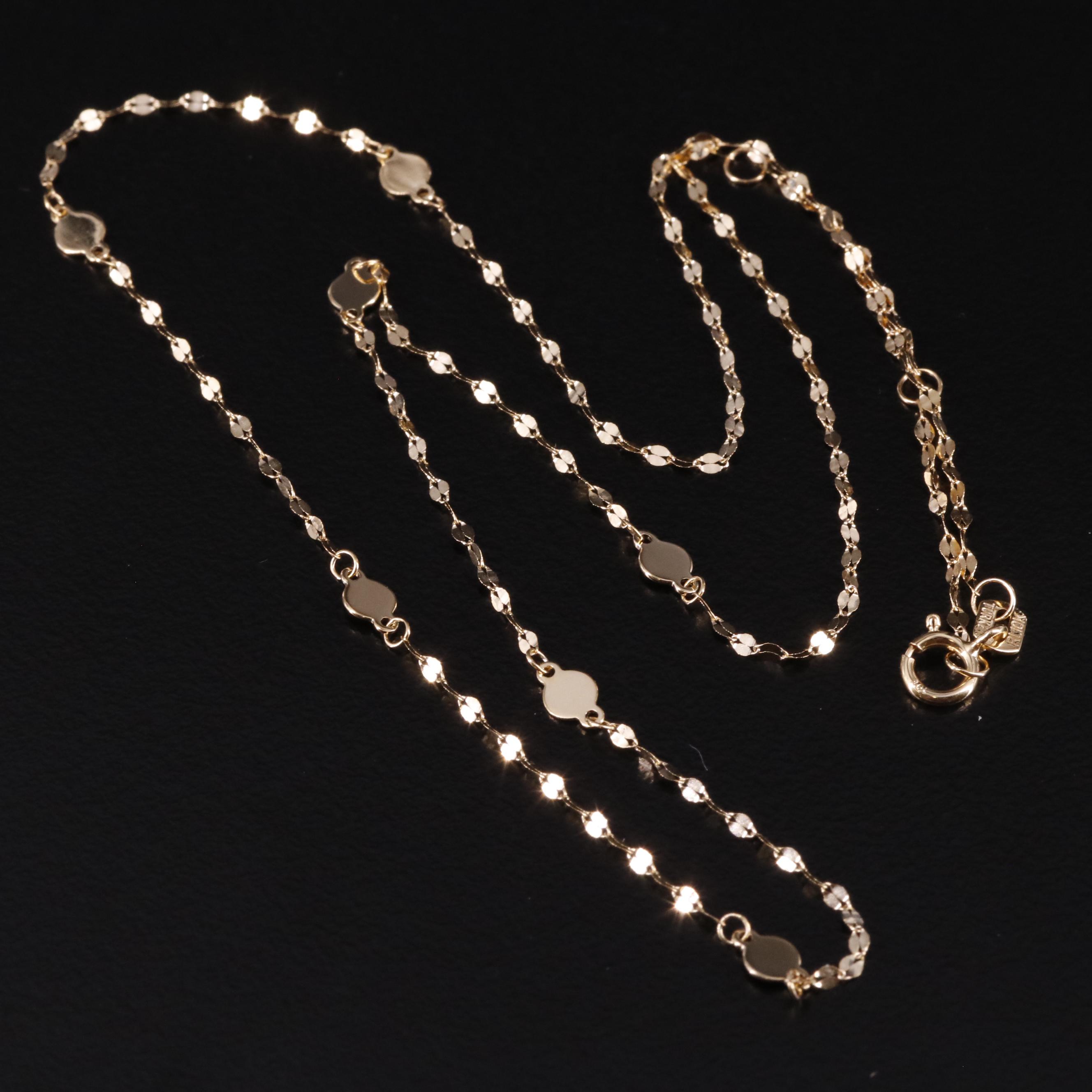 10K Mirror Chain Necklace