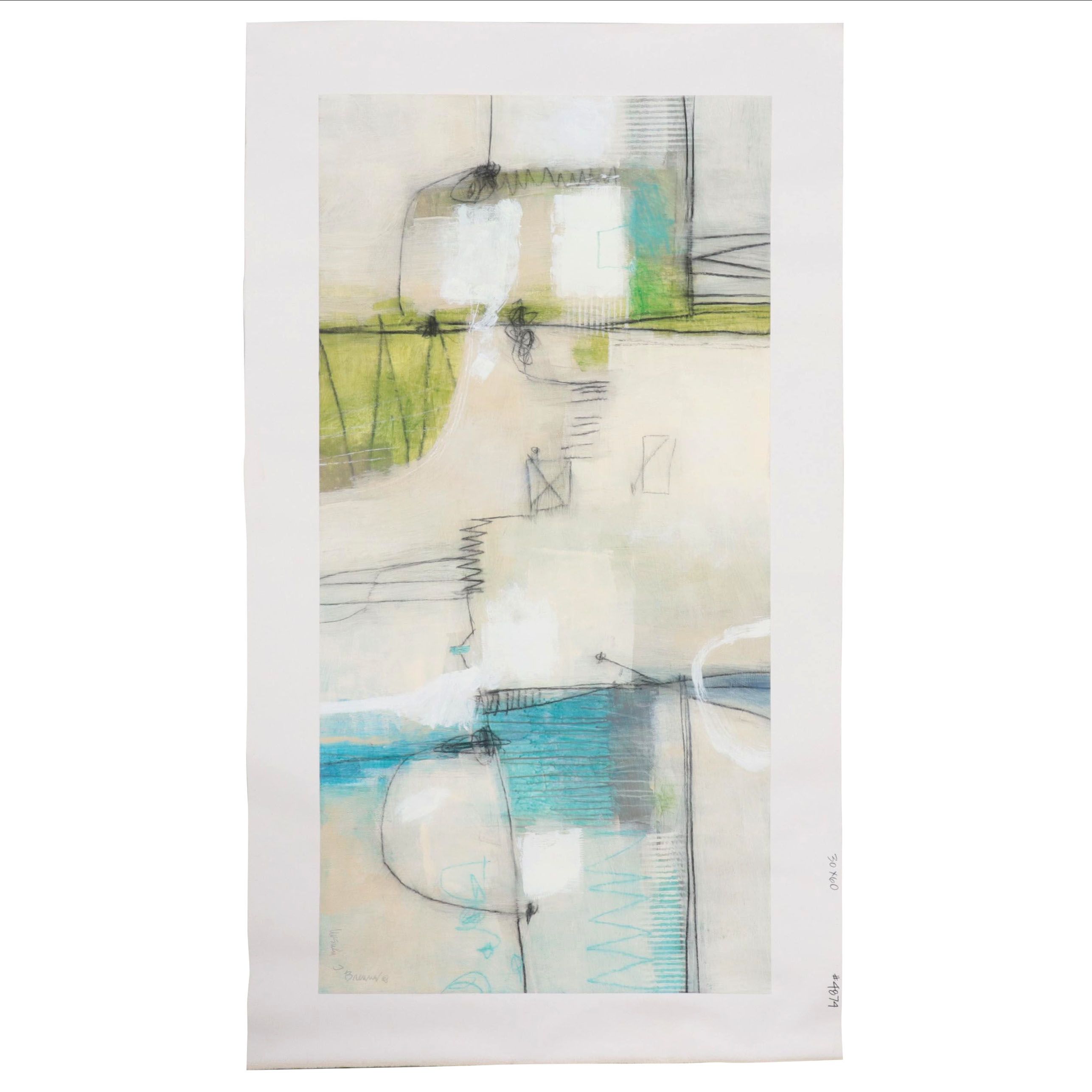 Ursula Brenner Large-Scale Abstract Mixed Media Painting, 21st Century