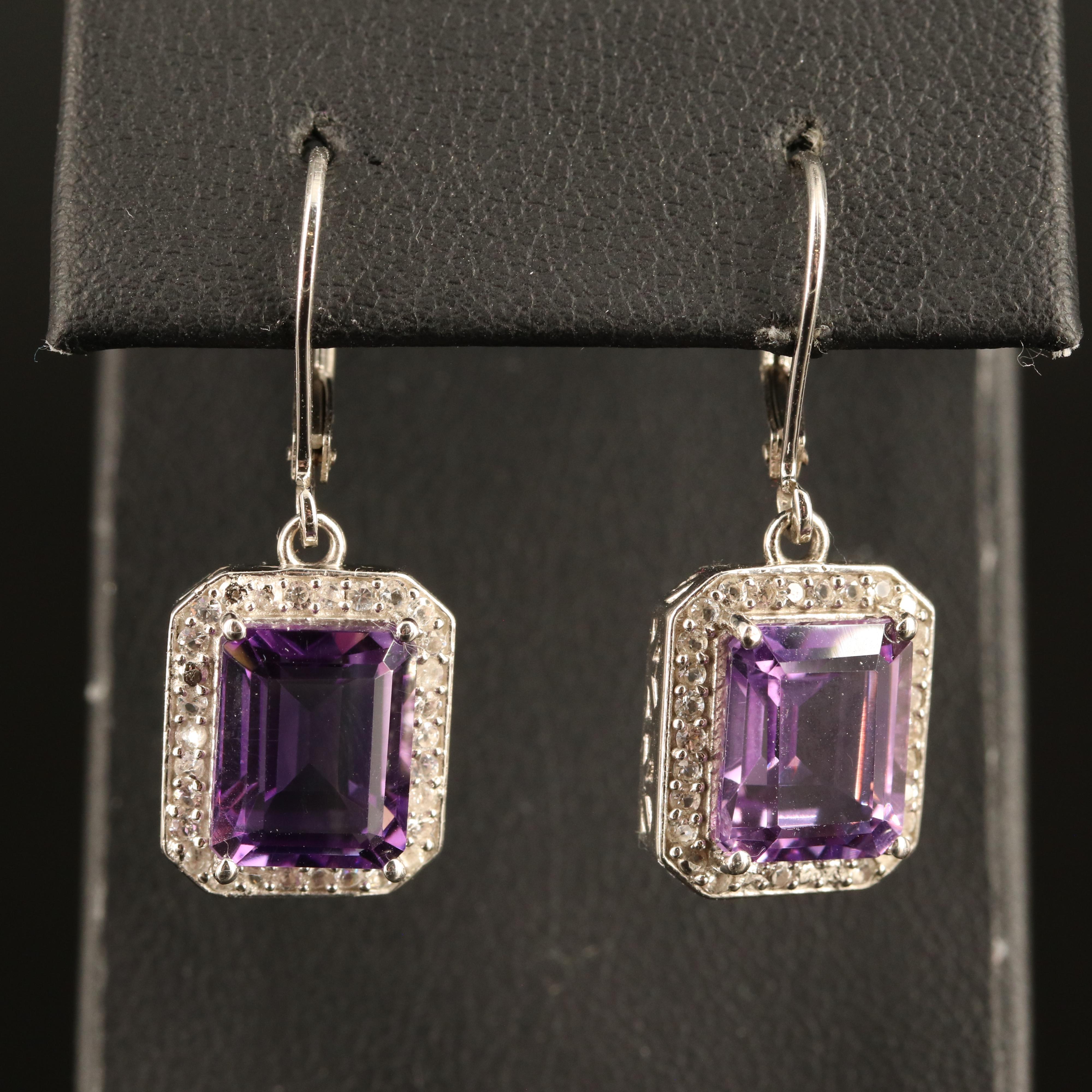 Sterling Amethyst and Topaz Earrings