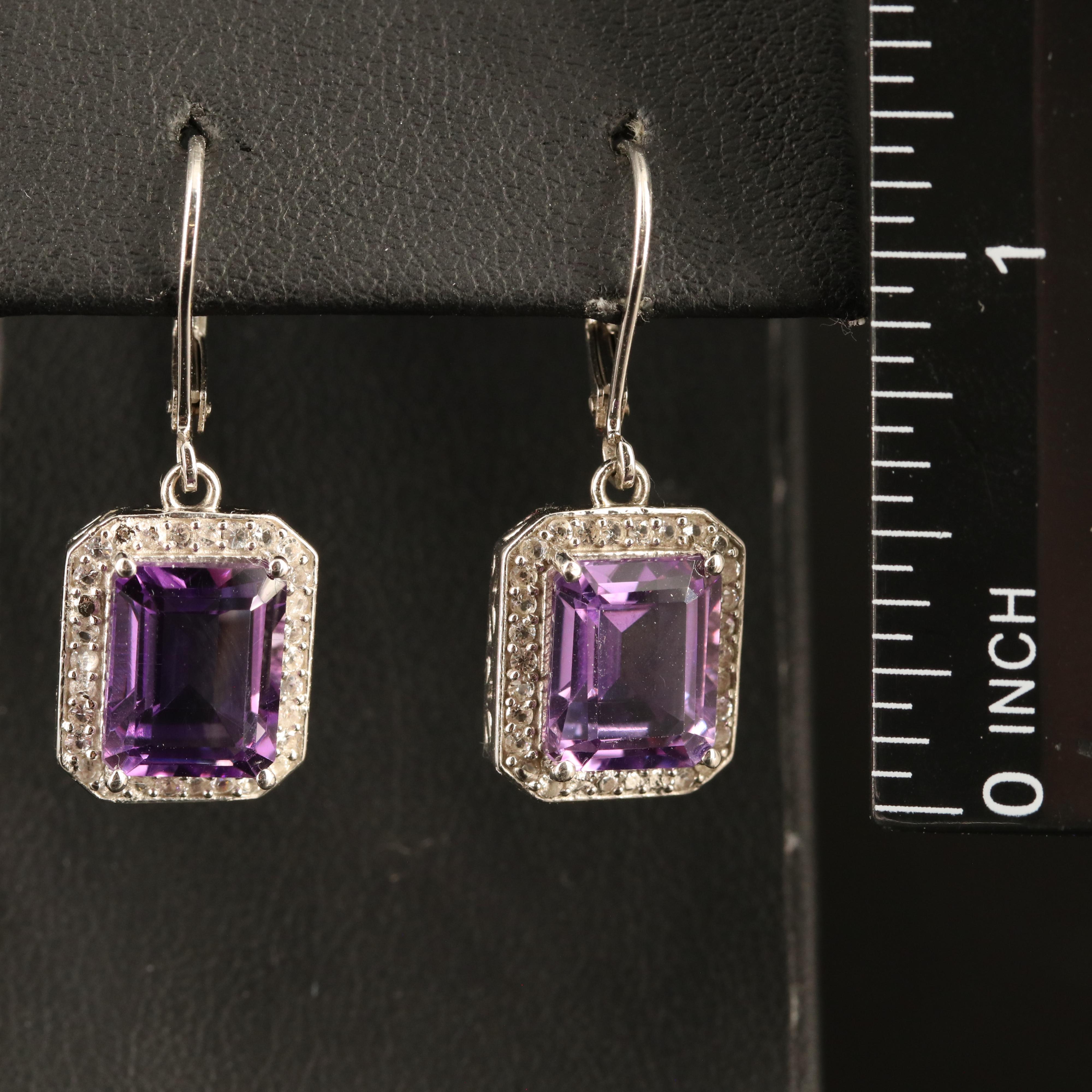 Sterling Amethyst and Topaz Earrings