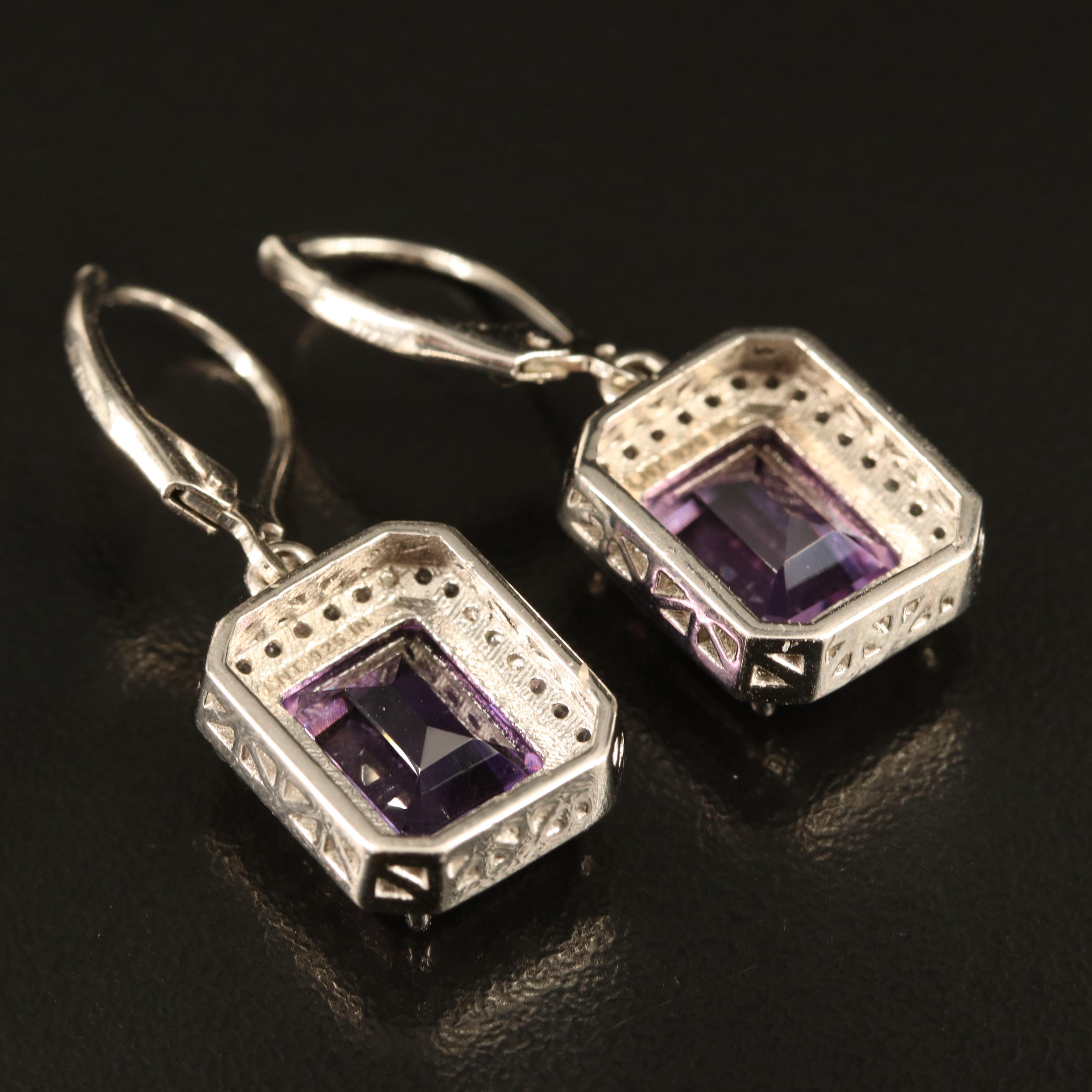 Sterling Amethyst and Topaz Earrings
