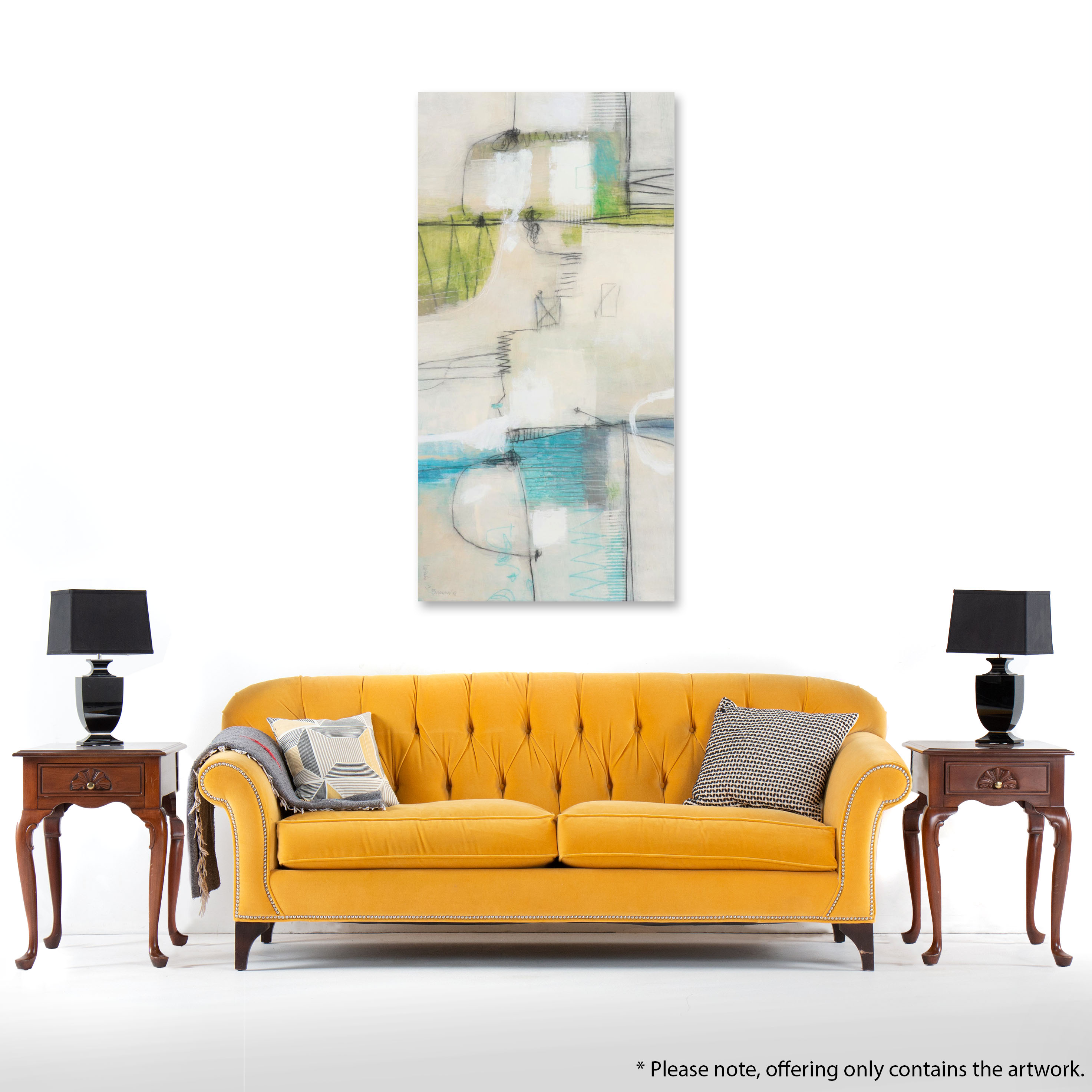 Ursula Brenner Large-Scale Abstract Mixed Media Painting, 21st Century