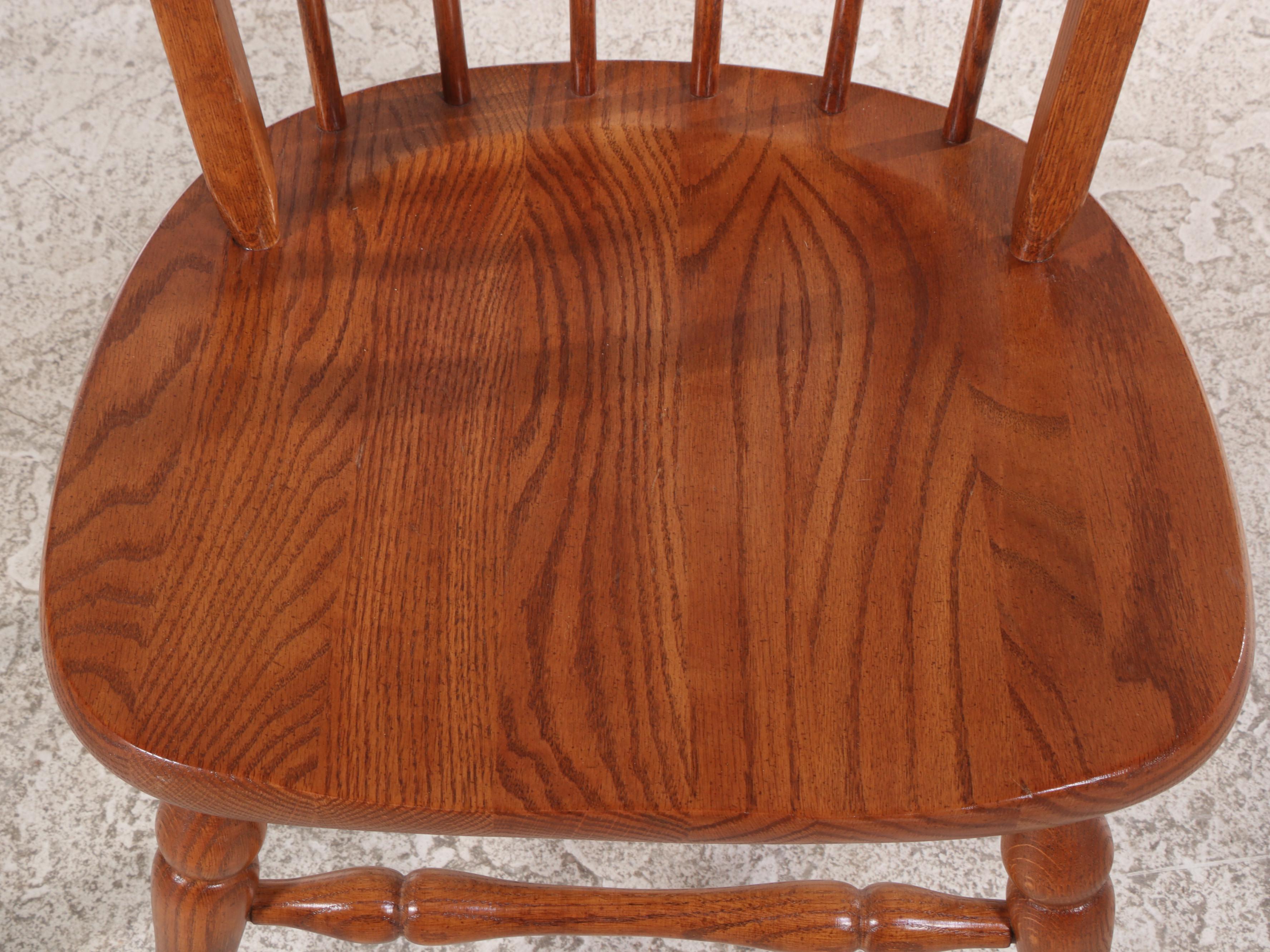 Oak Double Pedestal Dining Table with Tell City Chairs, Late 20th Century
