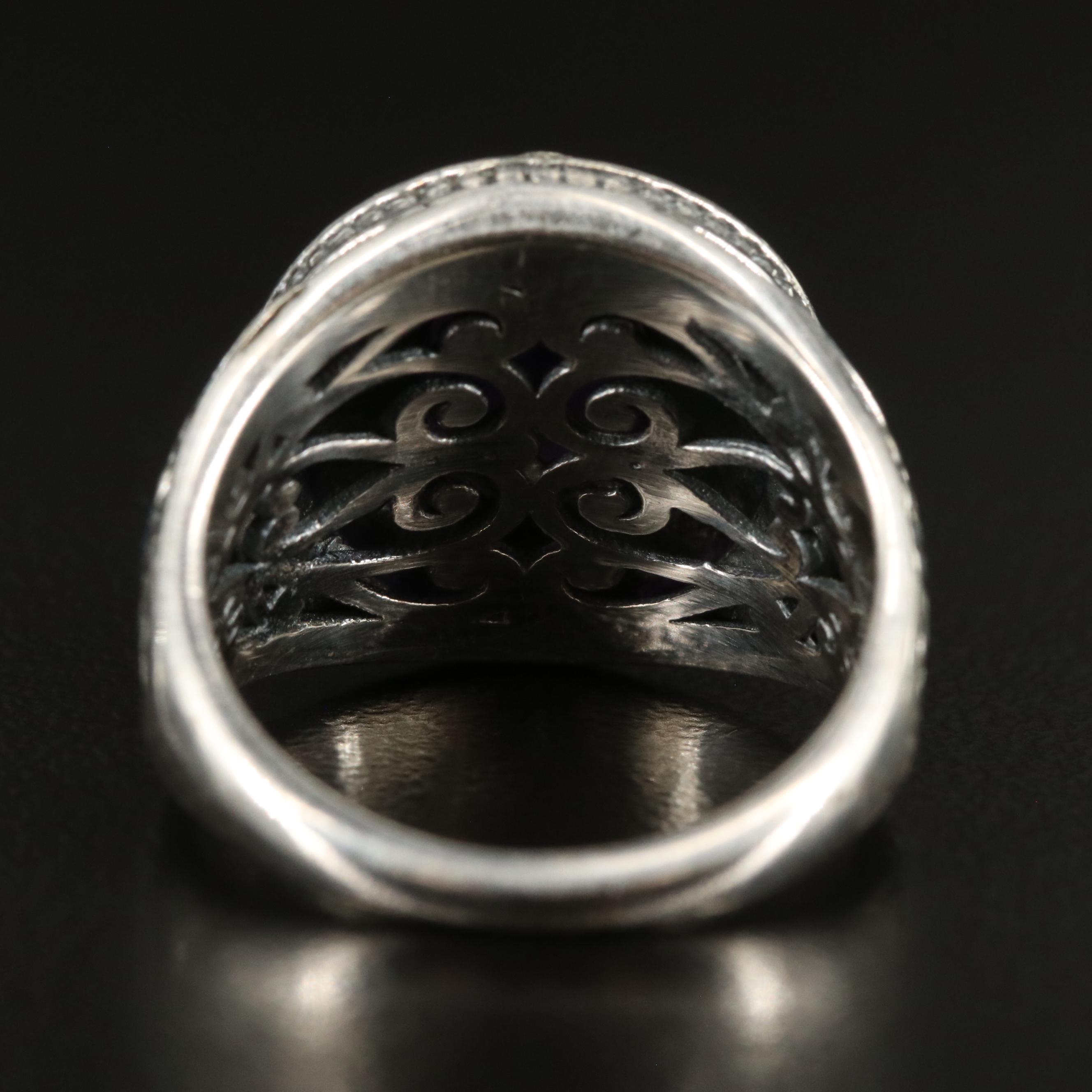 Sterling Amethyst Tapered Ring