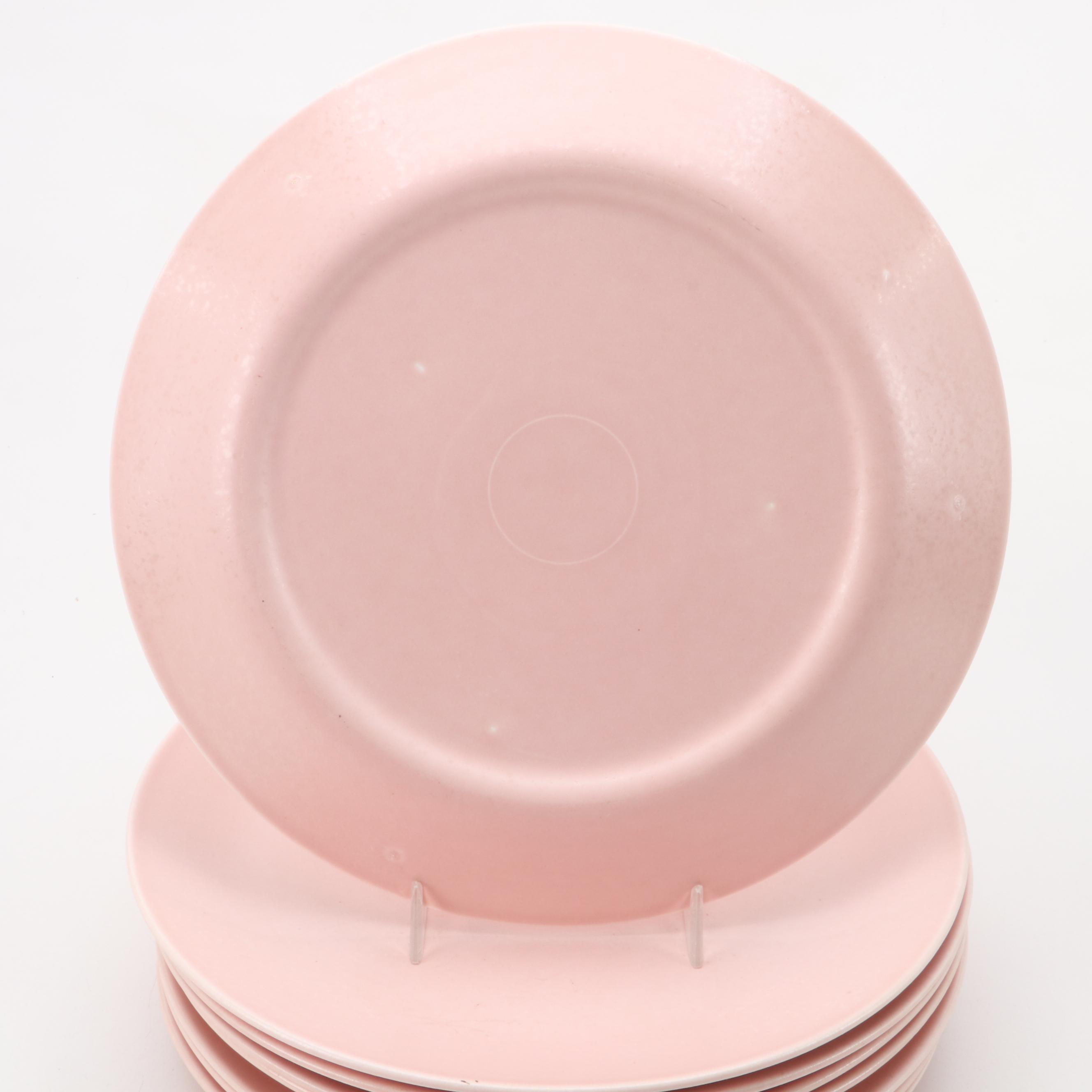 Mid Century Modern Pink Glazed Ceramic Tableware, Mid to Late 20th Century