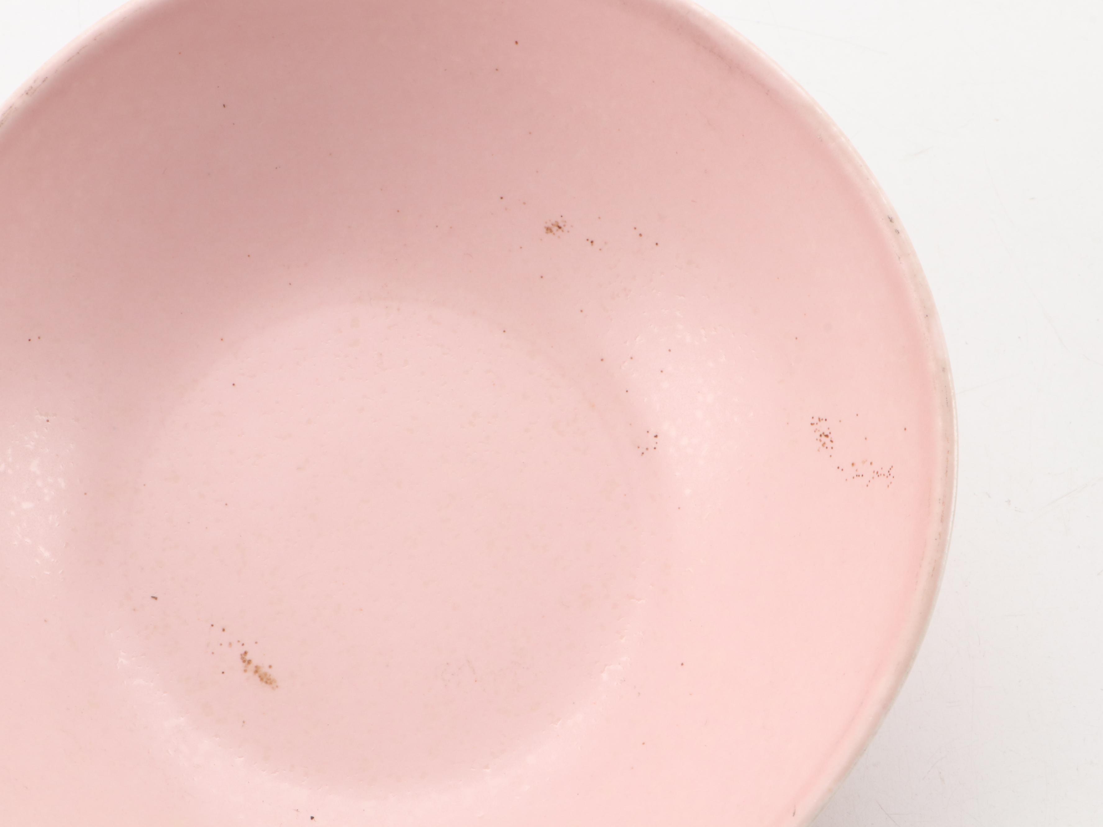 Mid Century Modern Pink Glazed Ceramic Tableware, Mid to Late 20th Century