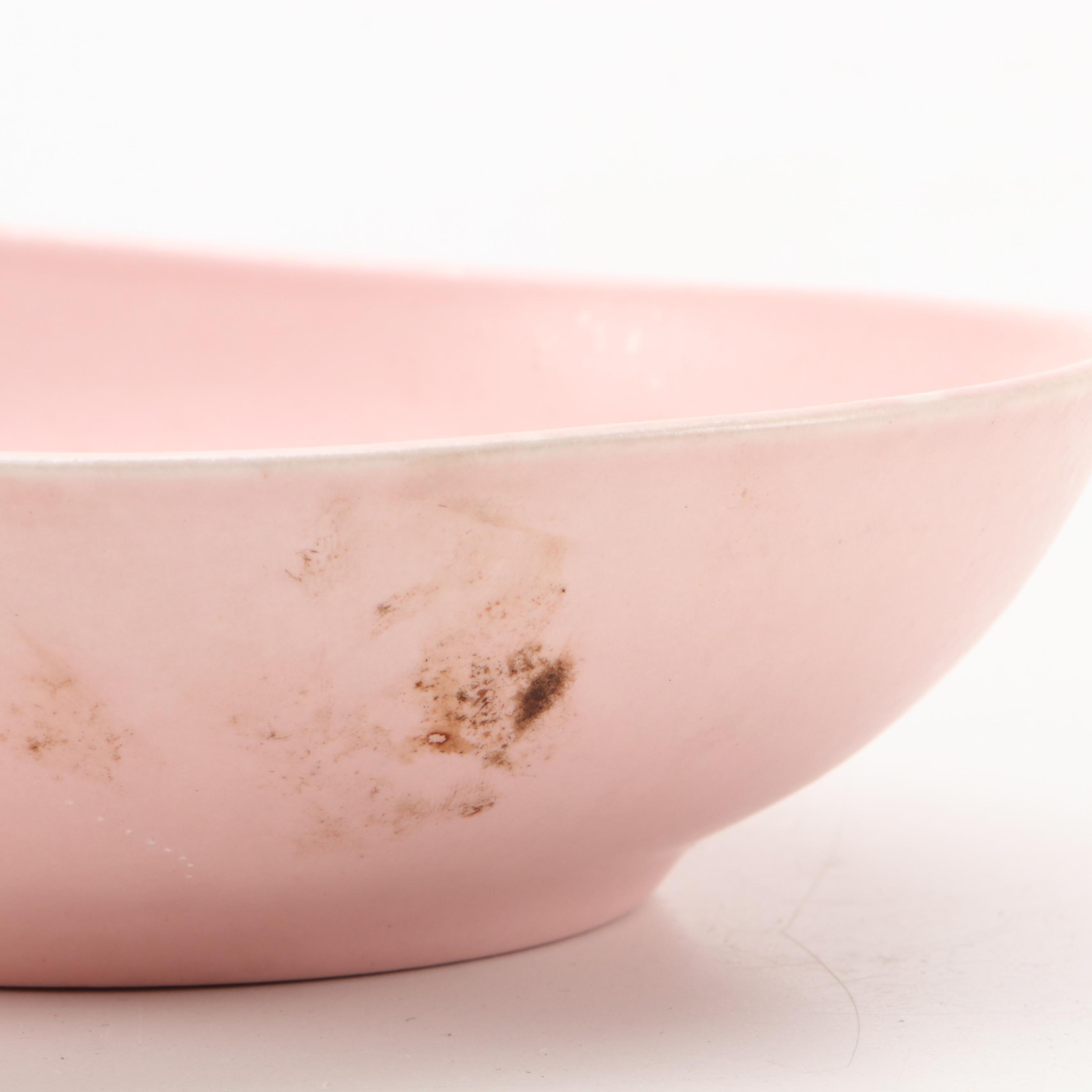 Mid Century Modern Pink Glazed Ceramic Tableware, Mid to Late 20th Century
