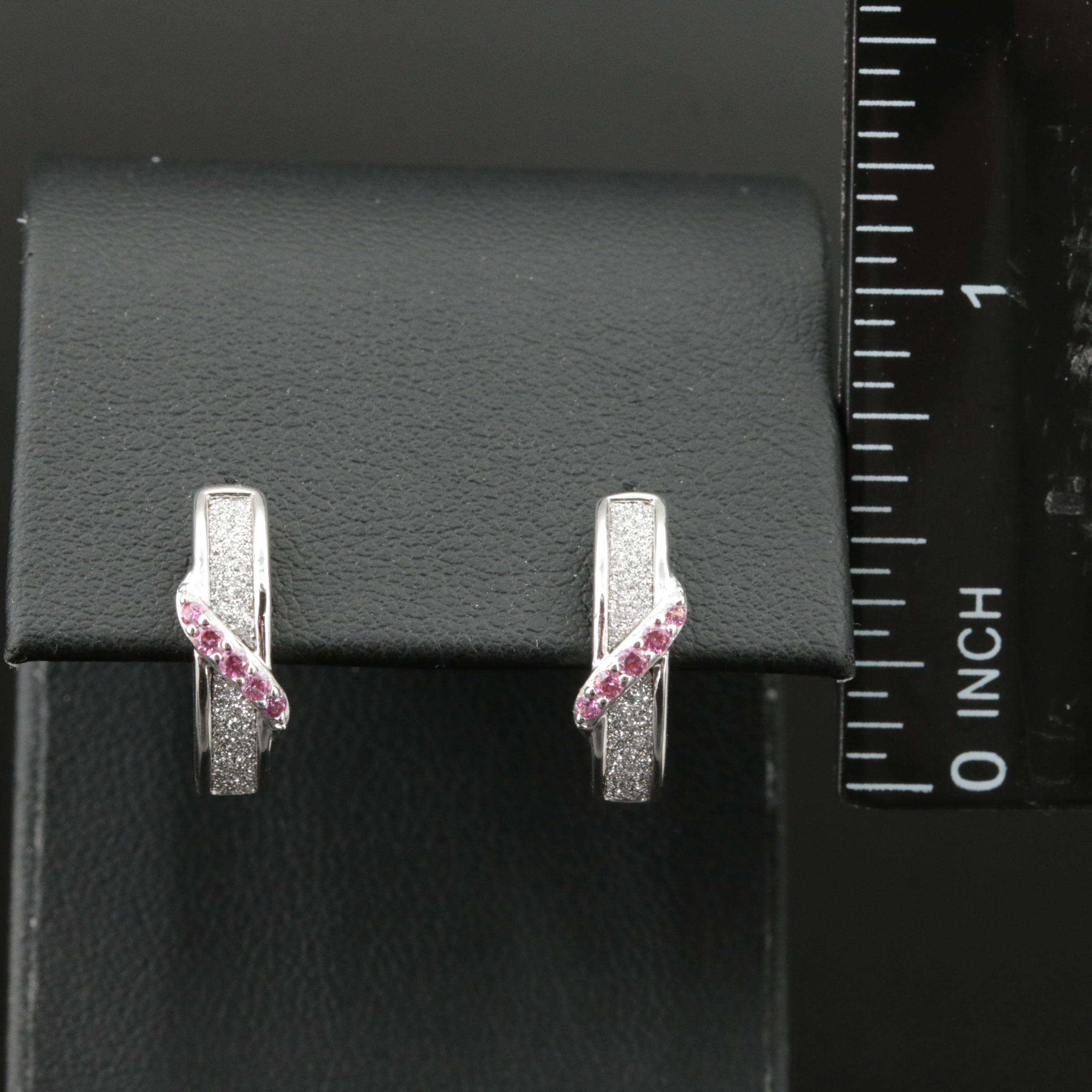 Sterling Cubic Zirconia J-Hoop Earrings