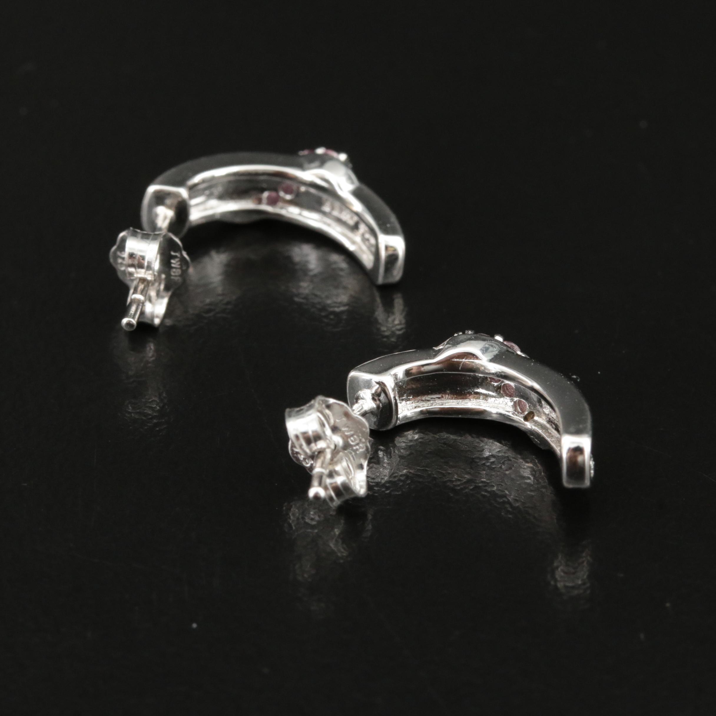 Sterling Cubic Zirconia J-Hoop Earrings