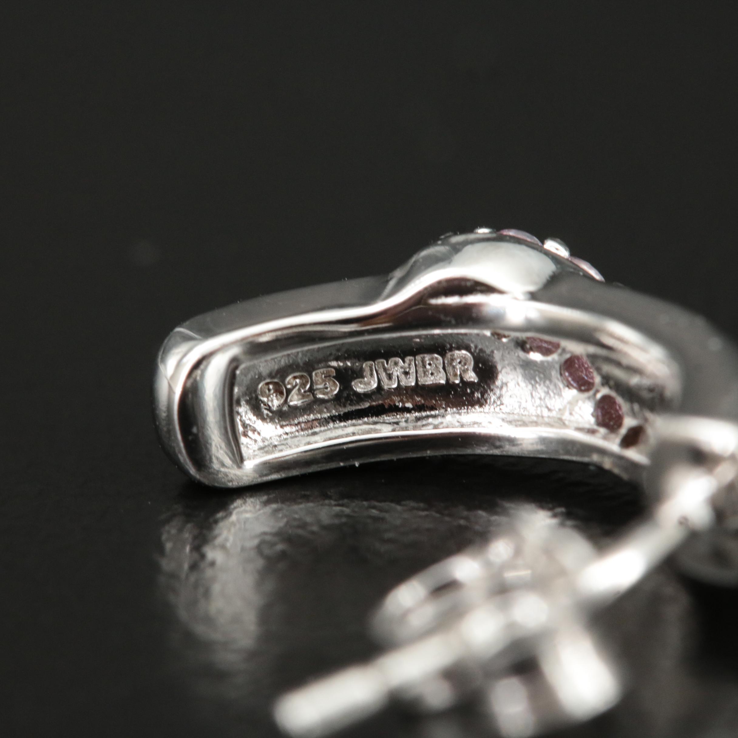 Sterling Cubic Zirconia J-Hoop Earrings