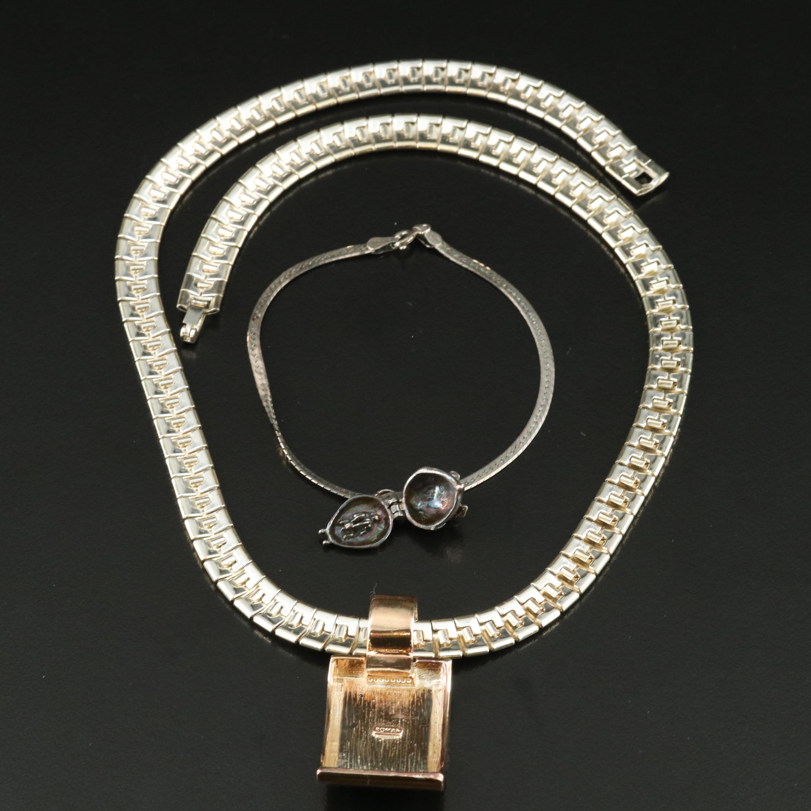 Necklaces and Bracelet Including Sterling and Denim Lapis