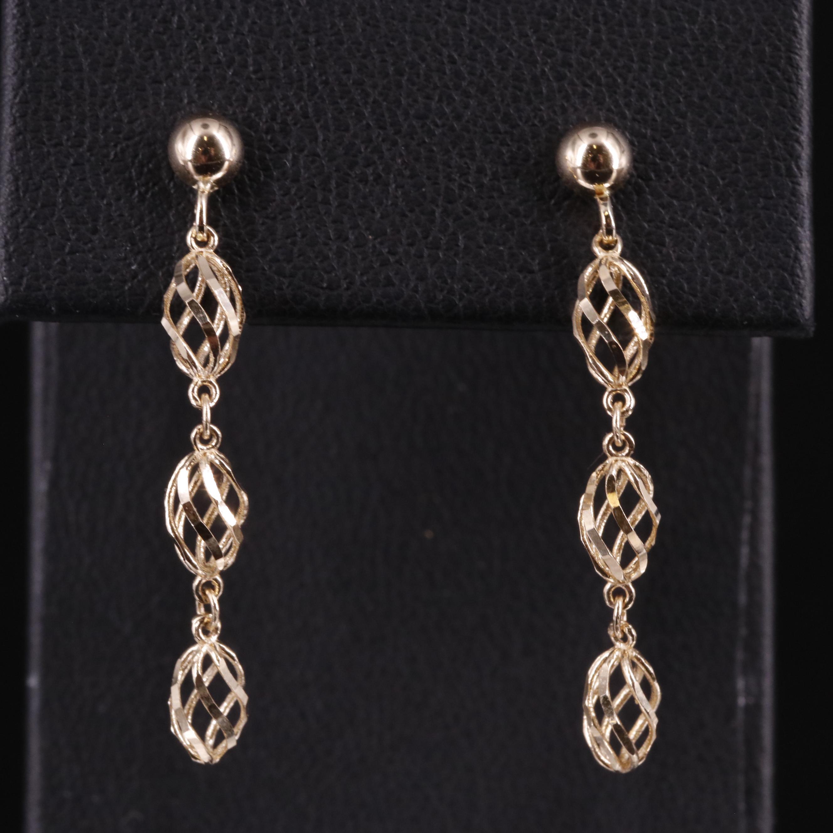 14K Drop Earrings