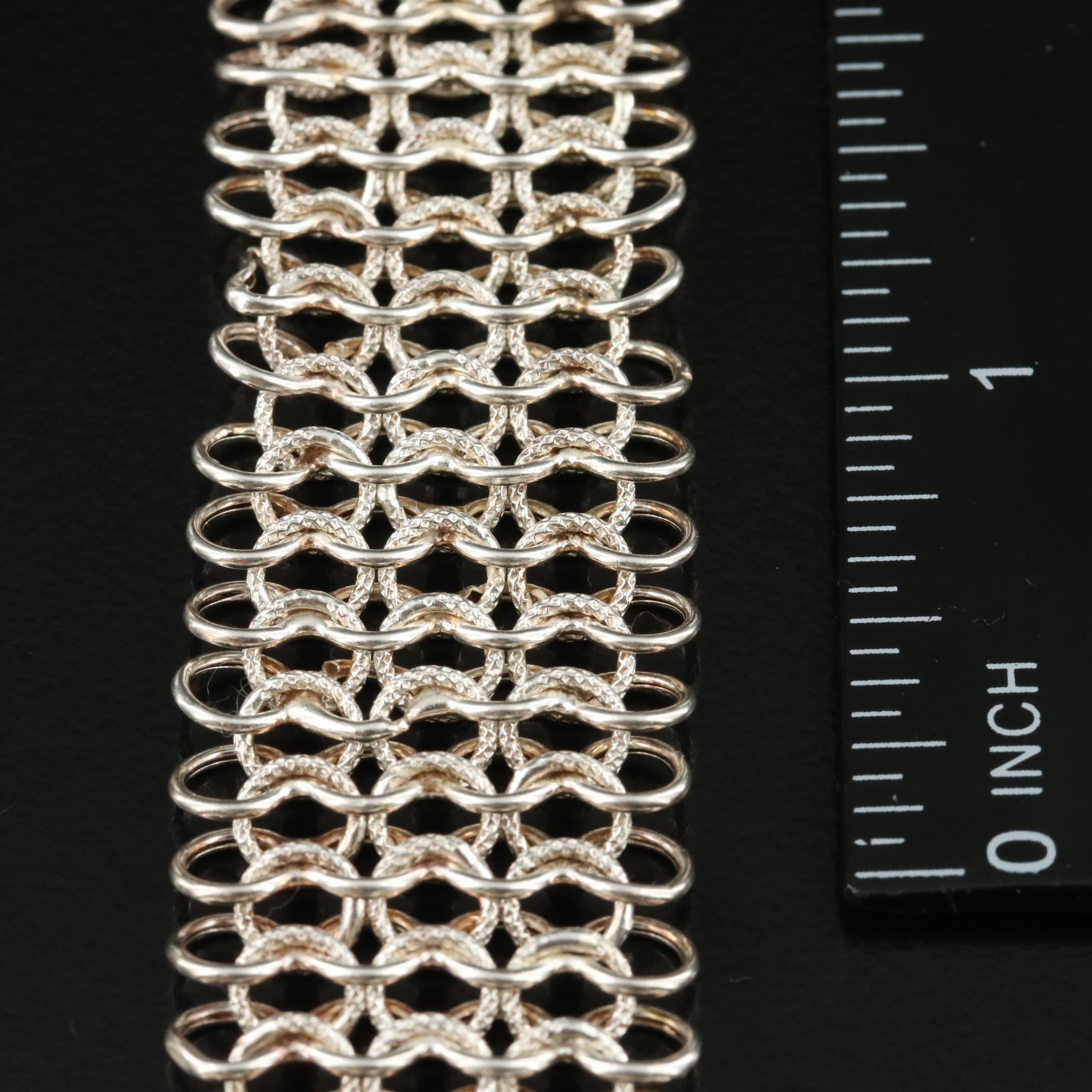 Italian Sterling Chain Mail Necklace