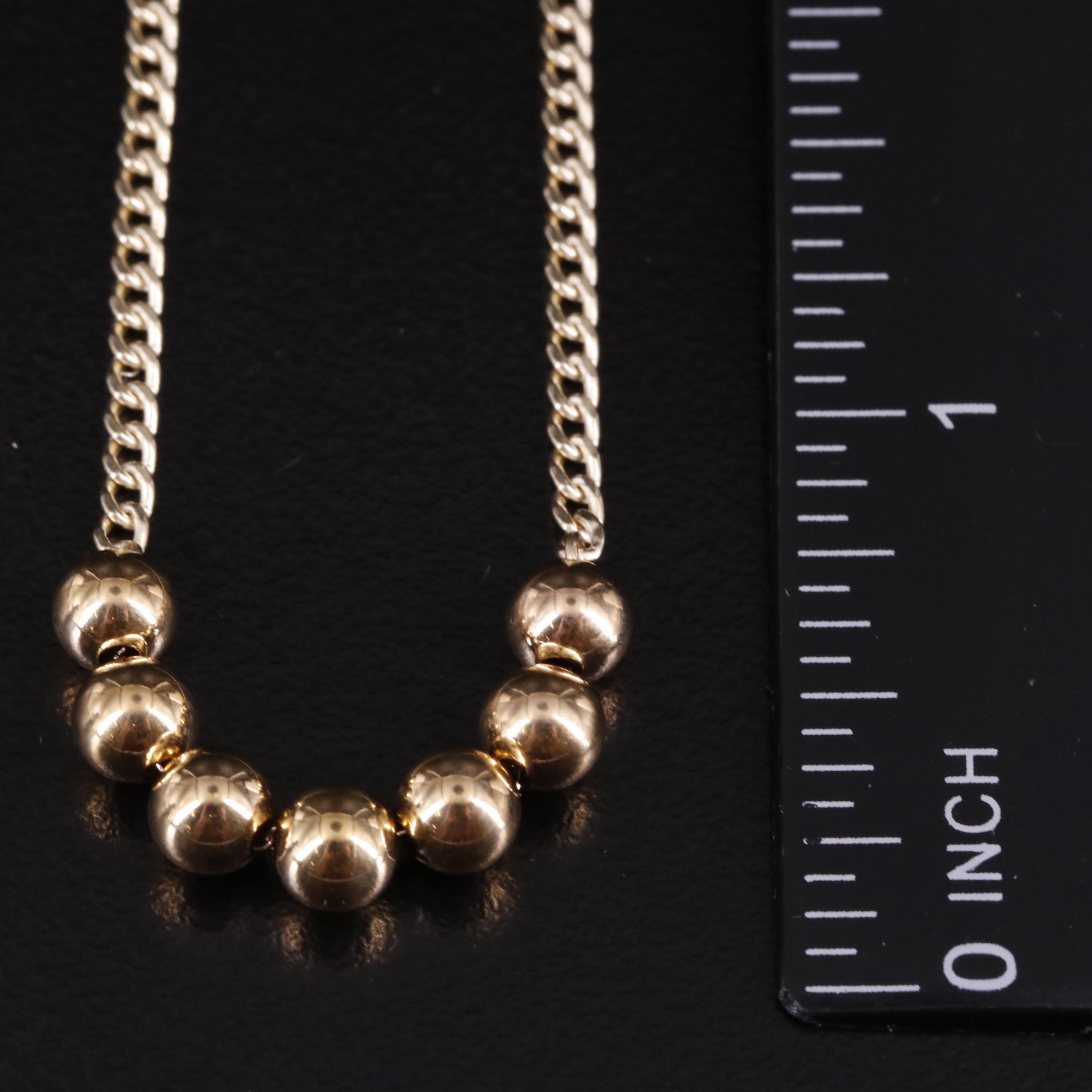 14K Curb Chain and Beaded Necklace