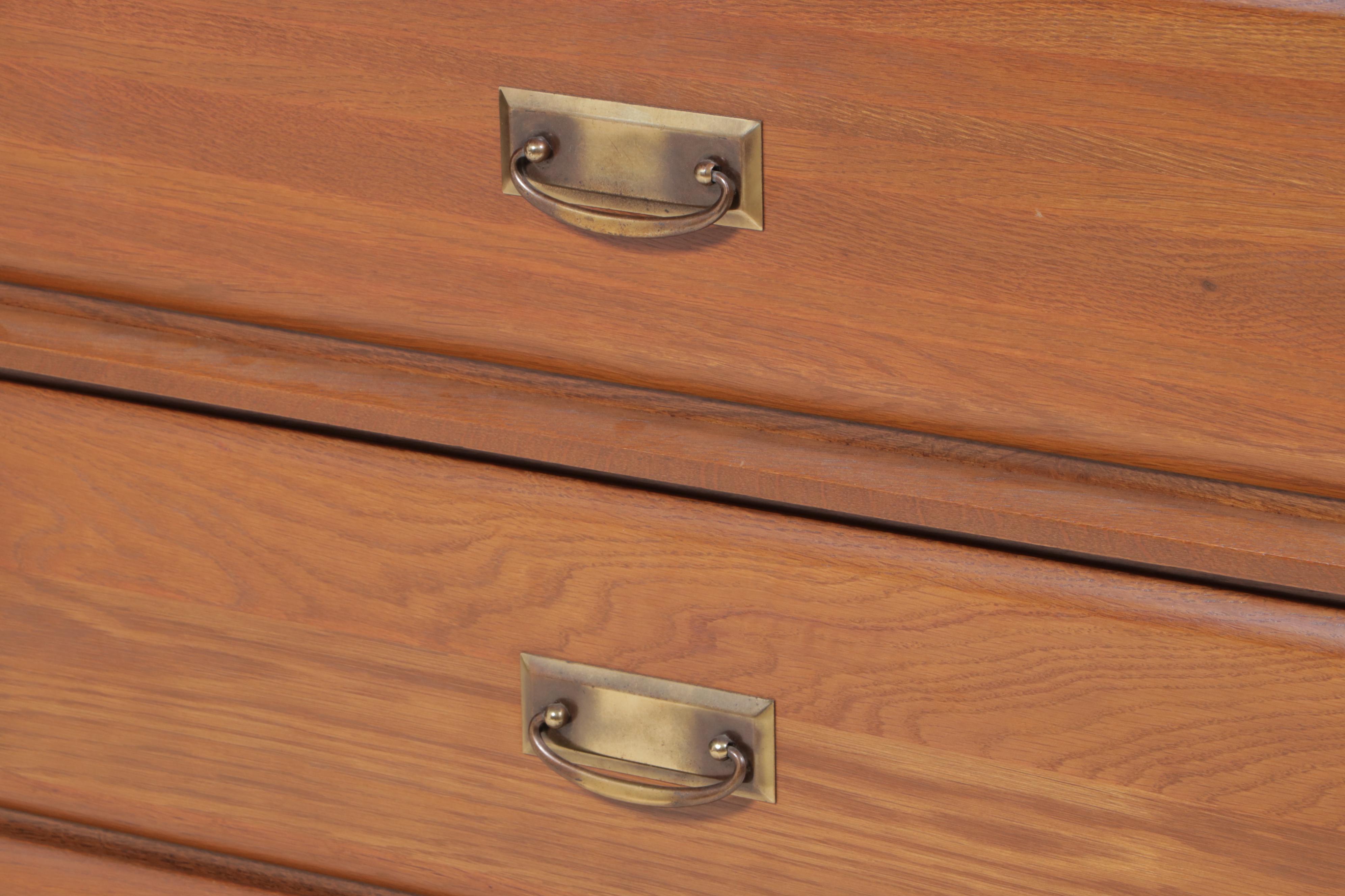 Cavalier Oak Four-Drawer Chest, Mid-20th Century
