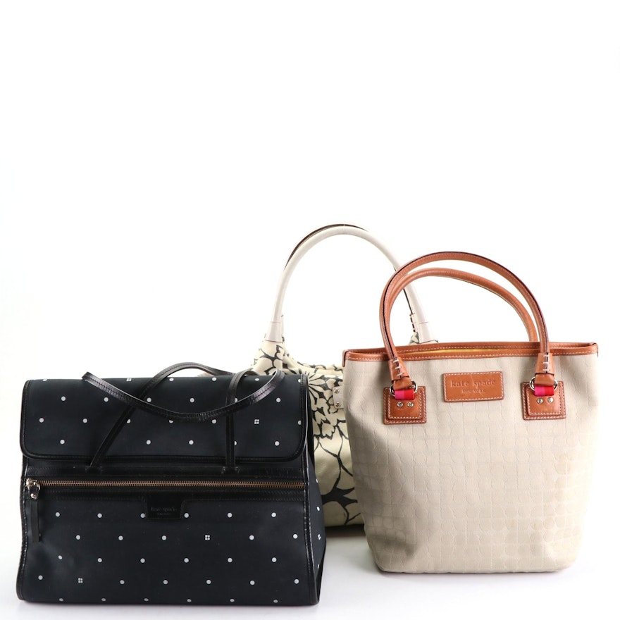 Kate Spade Canvas and Leather Shoulder Bags