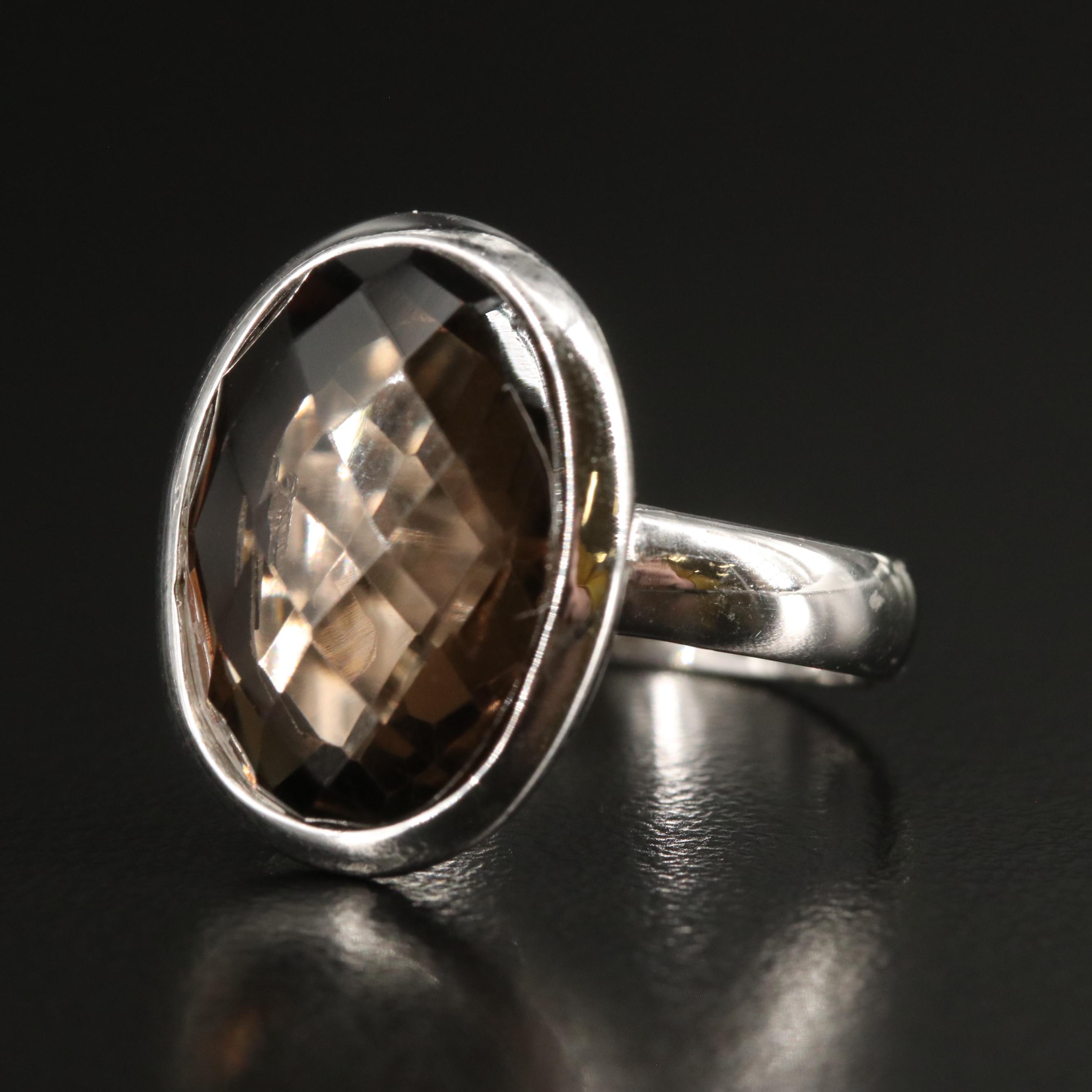 Sterling Smoky Quartz Ring