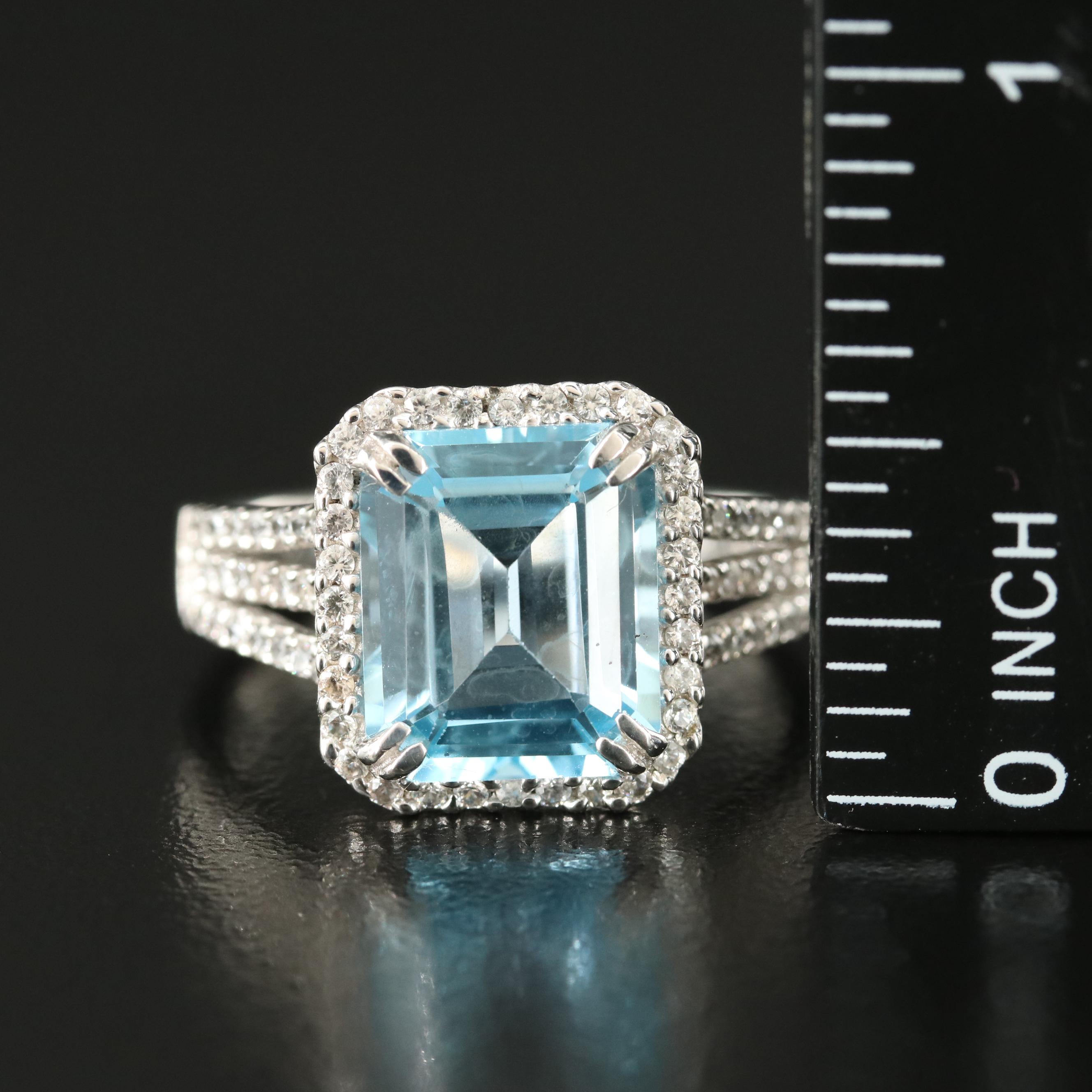 Sterling Topaz and Zircon Ring
