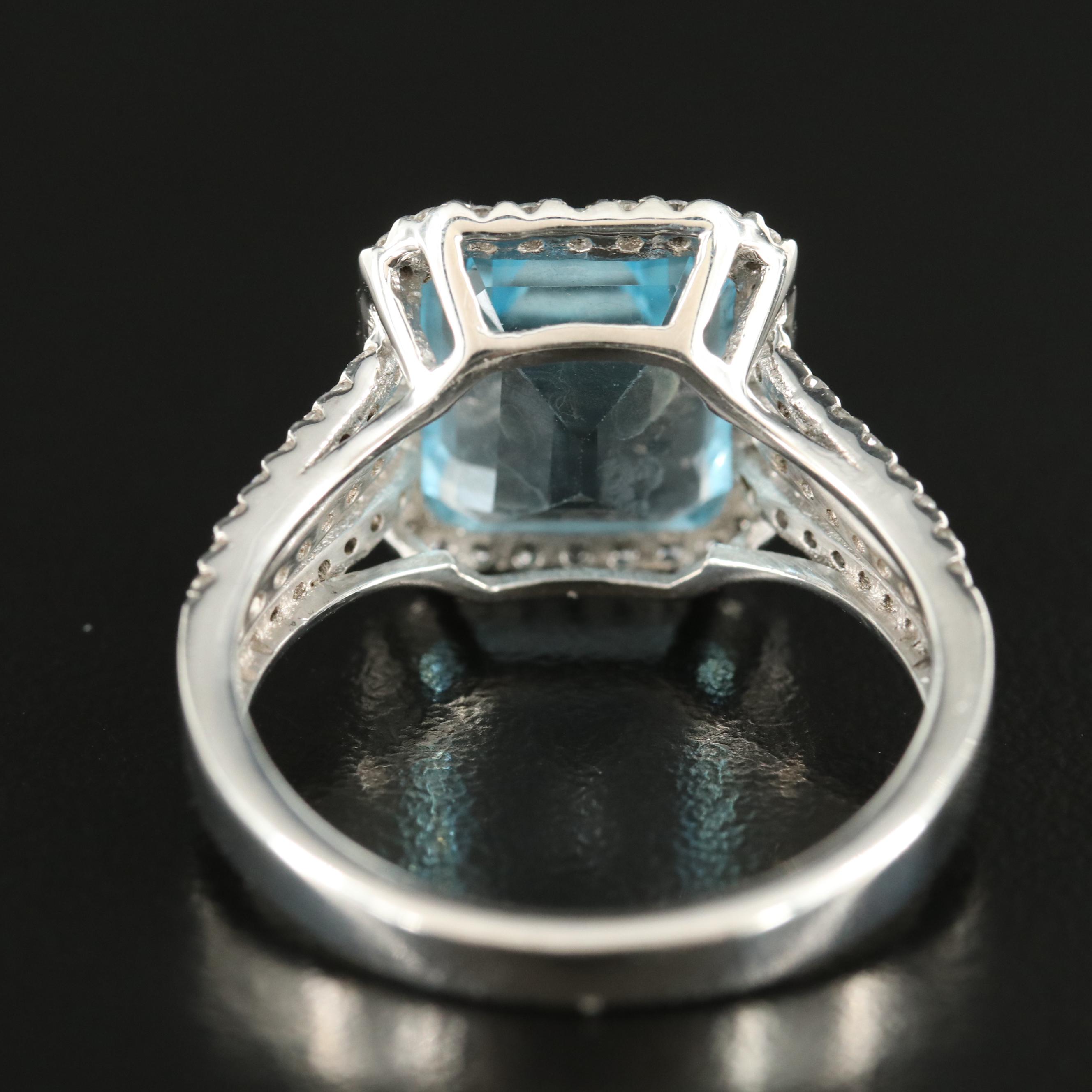 Sterling Topaz and Zircon Ring