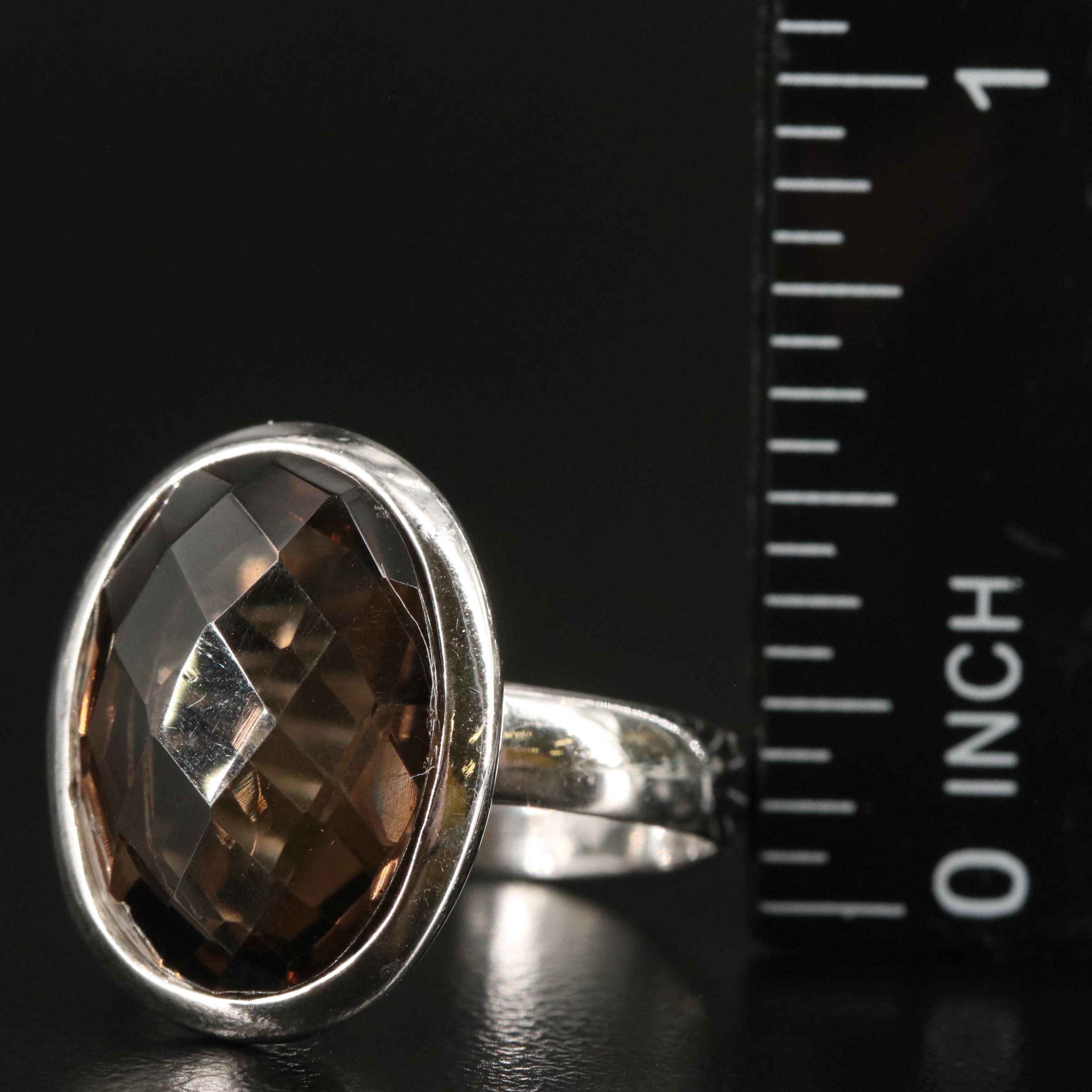Sterling Smoky Quartz Ring