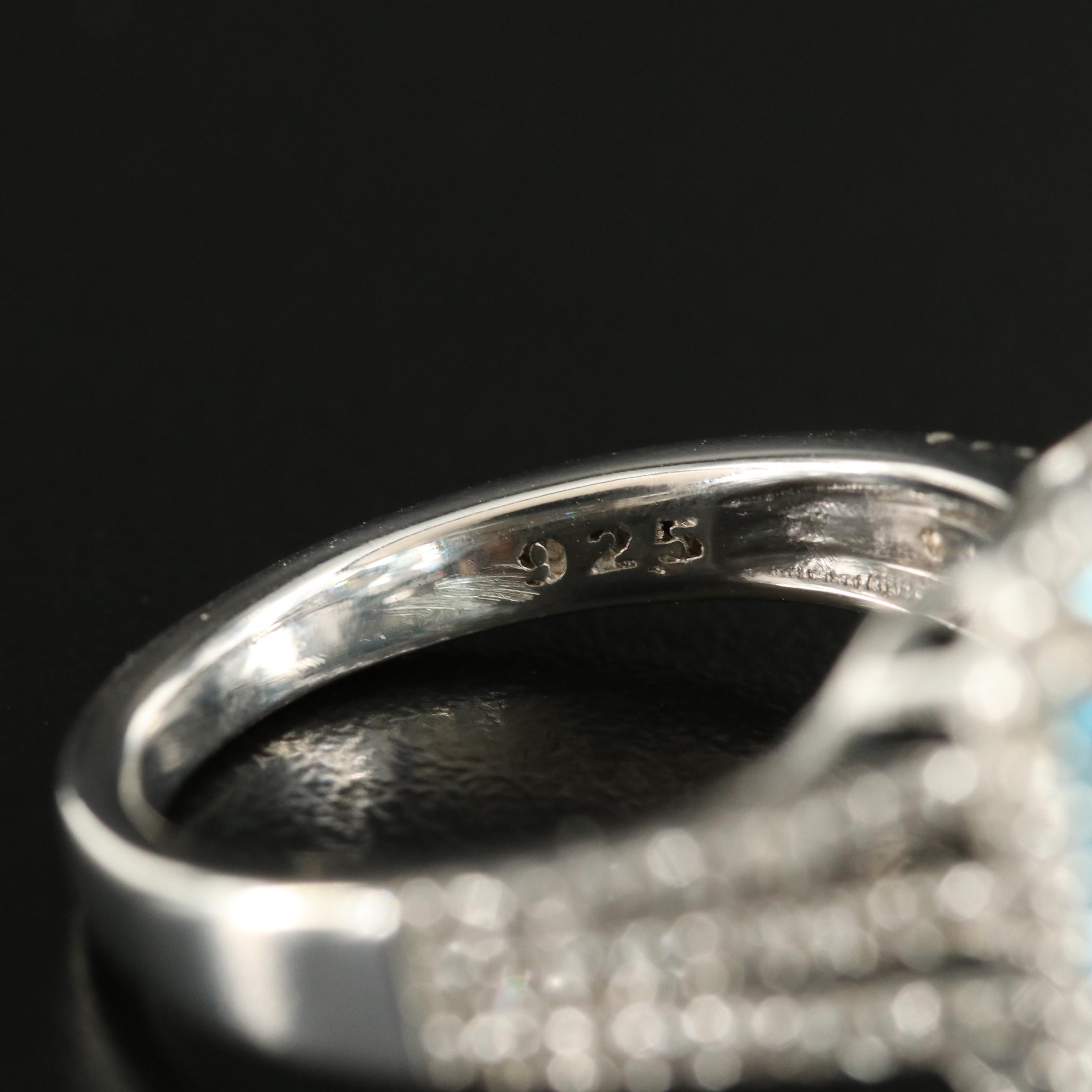 Sterling Topaz and Zircon Ring