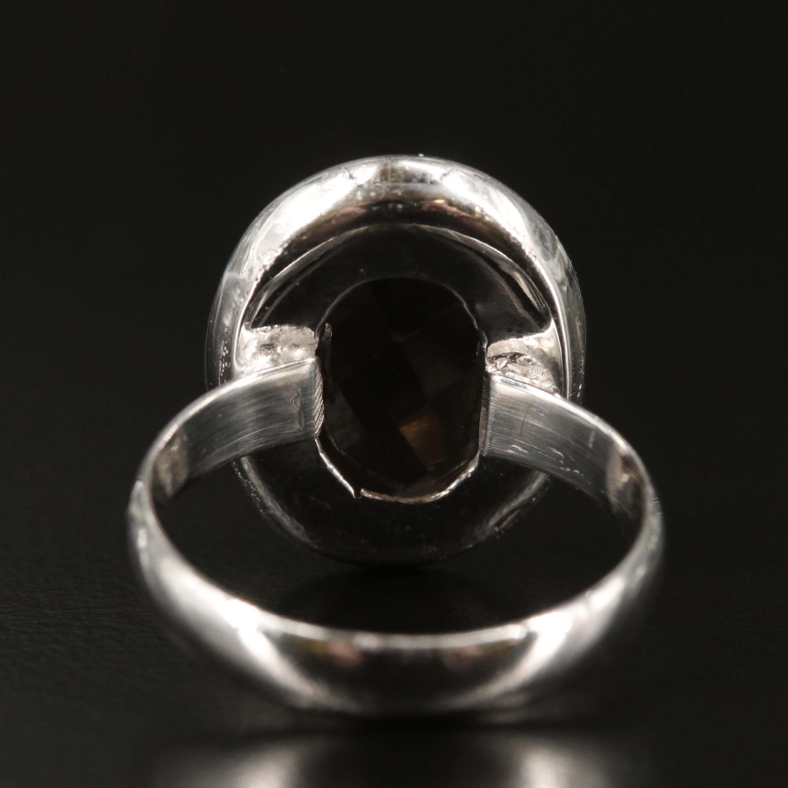 Sterling Smoky Quartz Ring