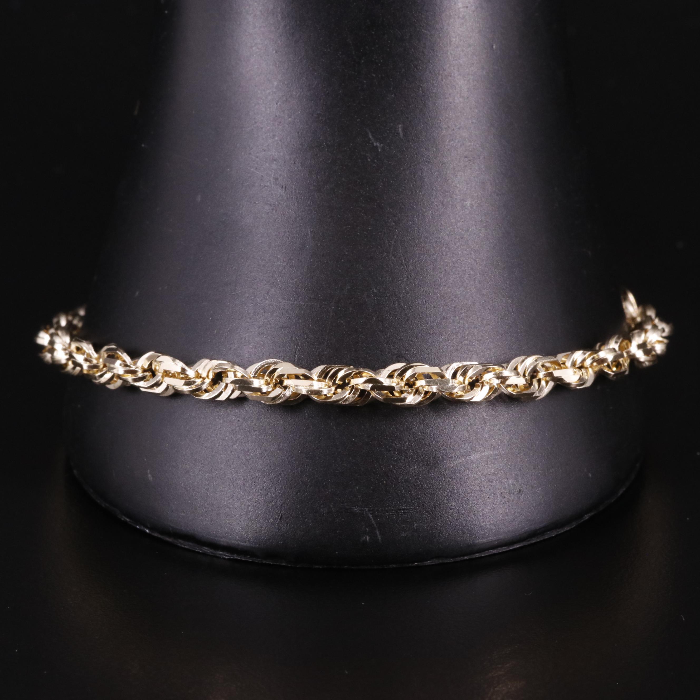 10K Rope Chain Bracelet
