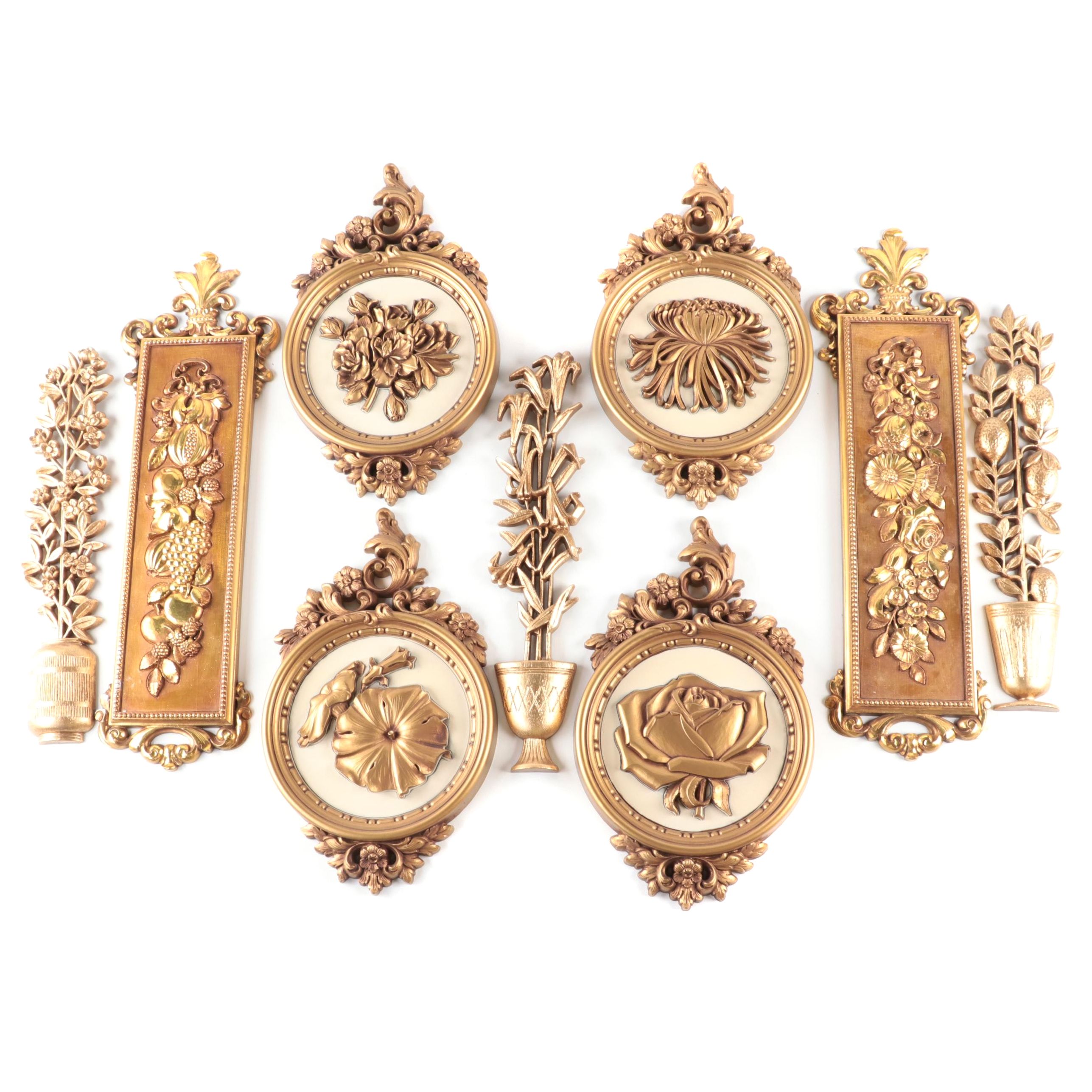 Syroco and Other GoldFinish Plastic Wall Decorations EBTH