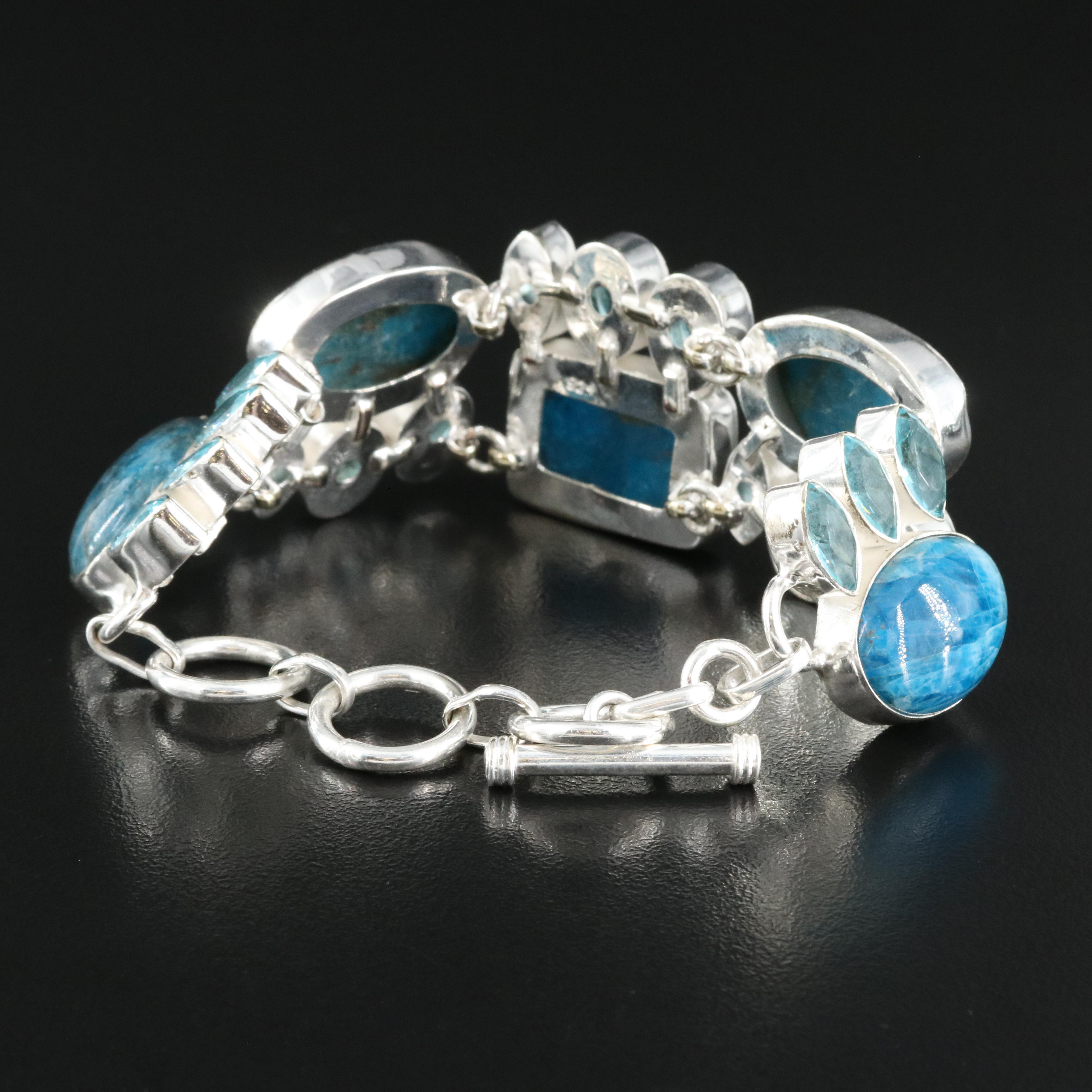 Sterling Apatite and Glass Bracelet