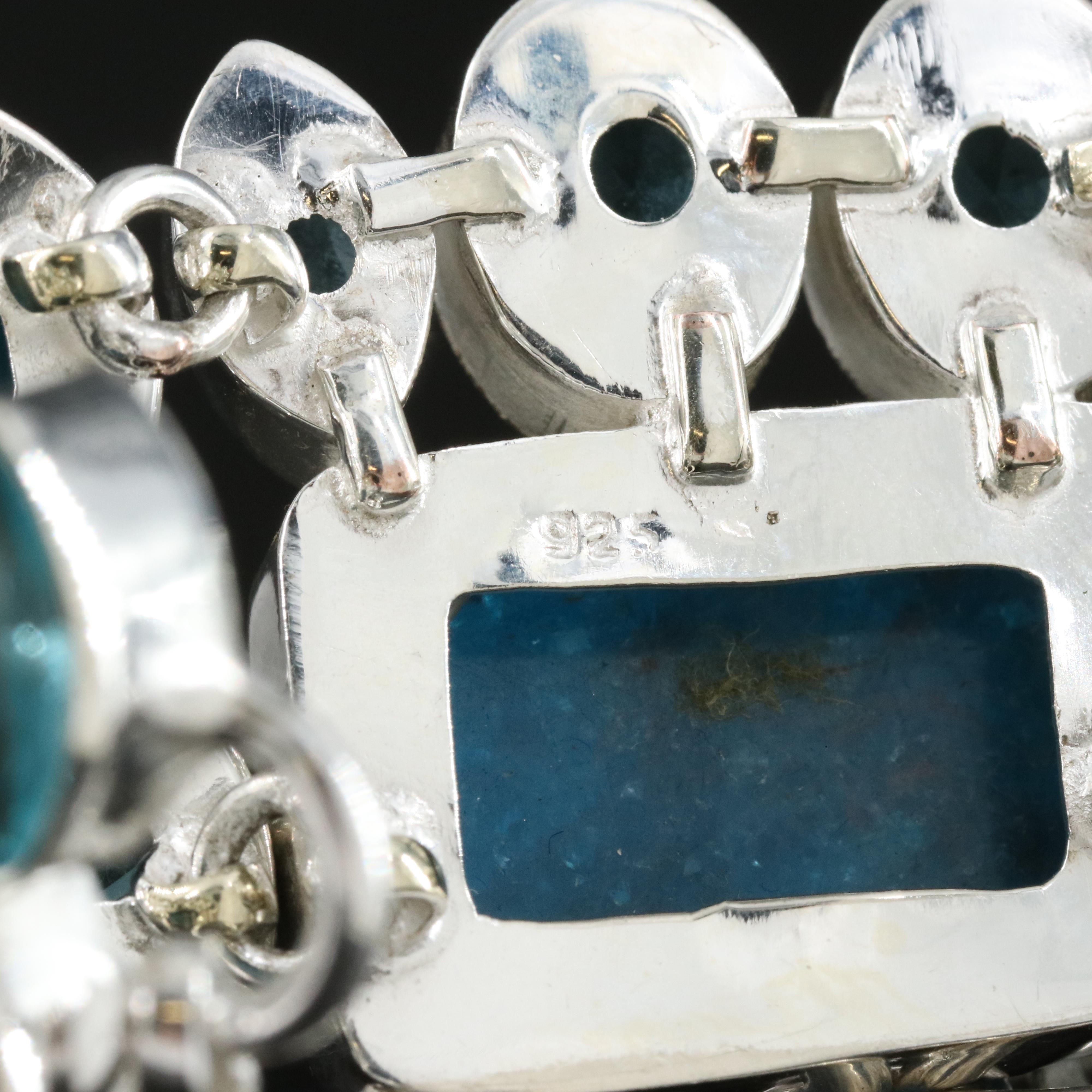 Sterling Apatite and Glass Bracelet