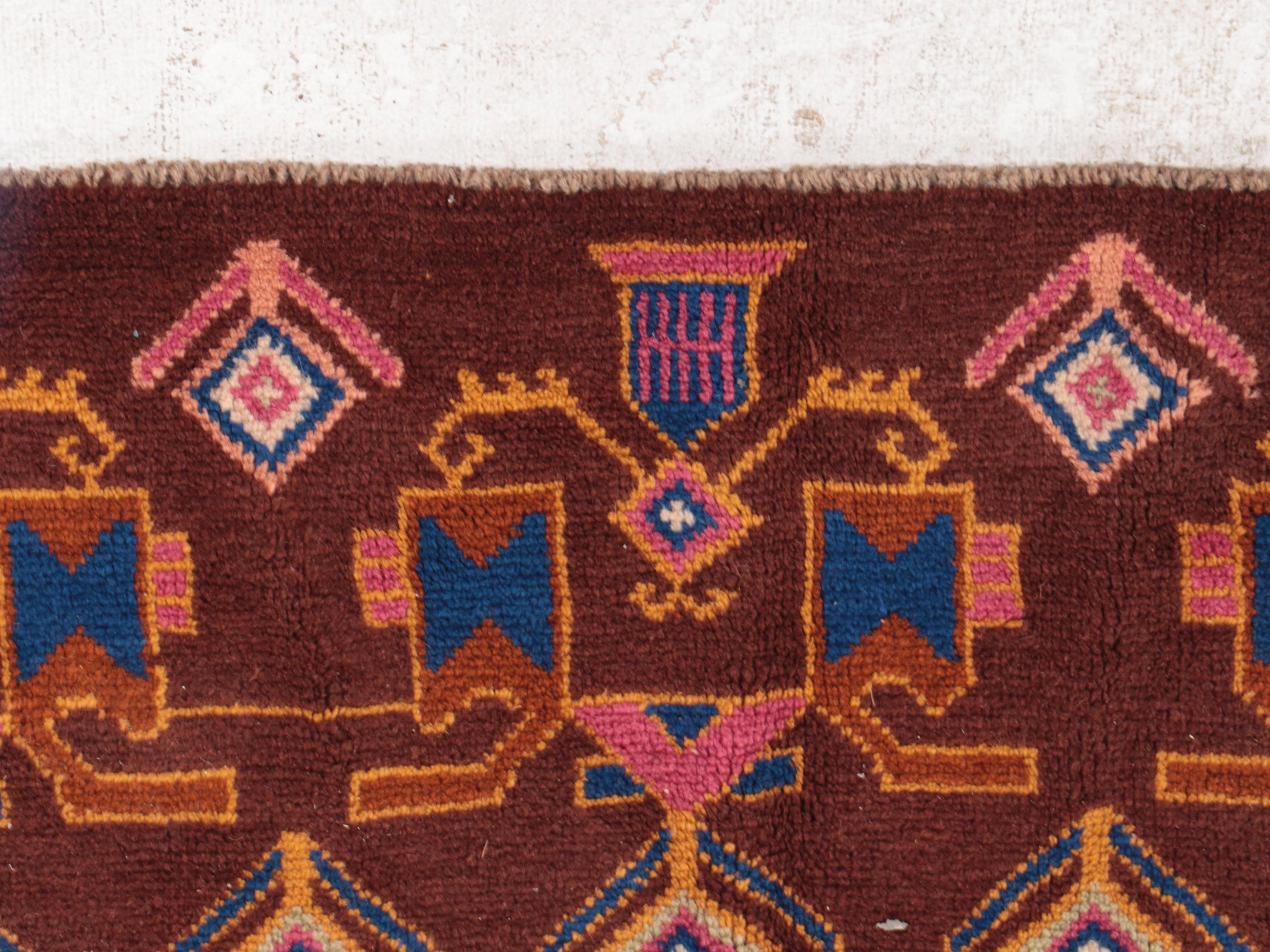 6'1 x 8'6 Hand-Knotted Afghan Baluch Area Rug