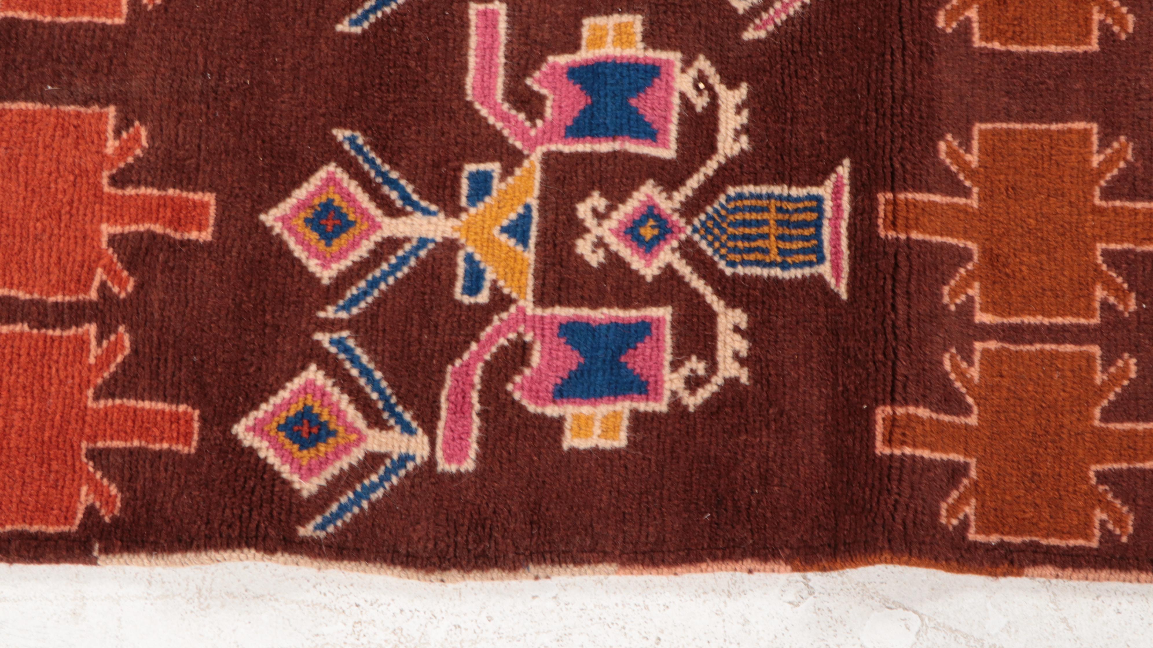 6'1 x 8'6 Hand-Knotted Afghan Baluch Area Rug