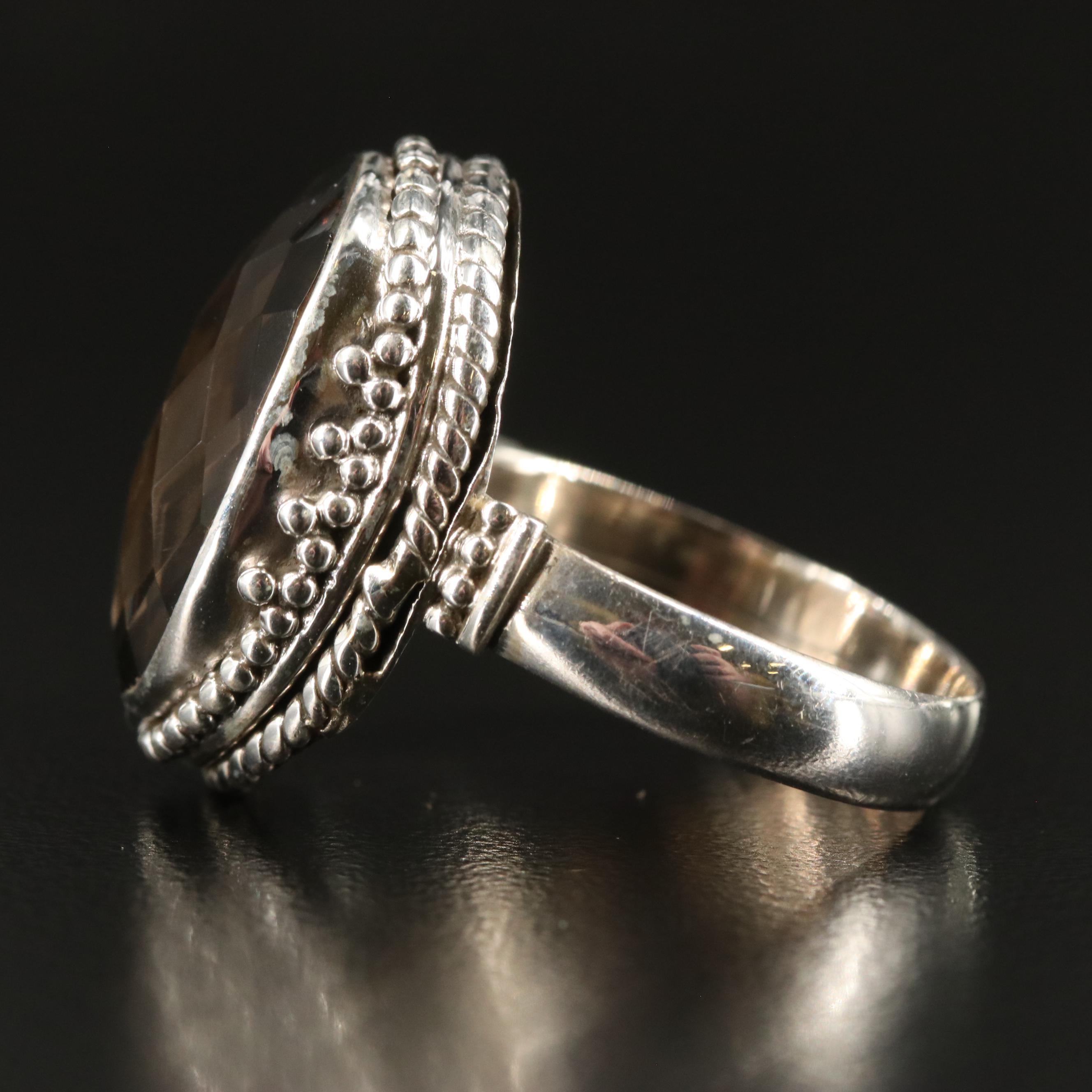 Sterling Smoky Quartz Ring
